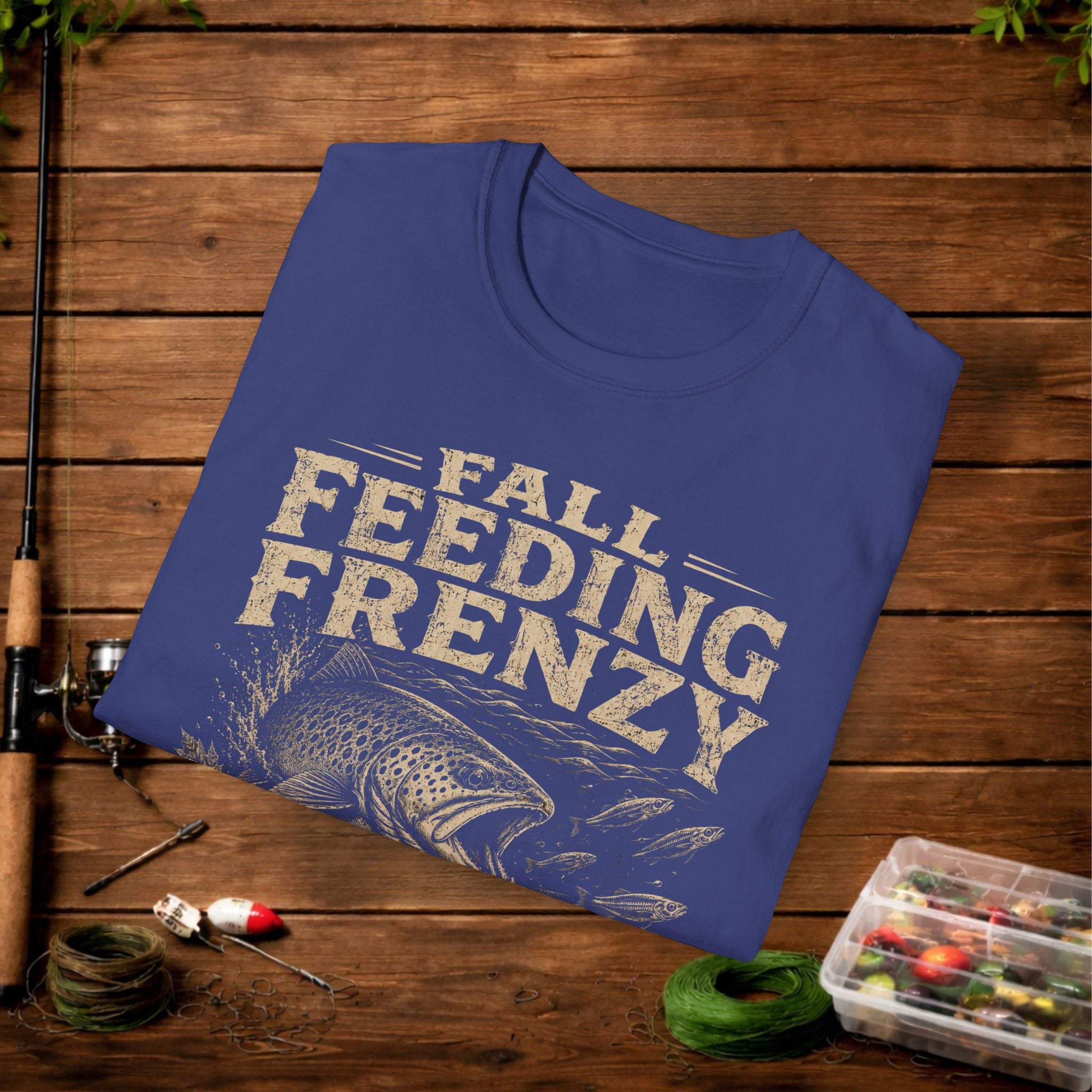 Fall Feeding Frenzy Fishing T‑Shirt — Time to Eat Angler Tee