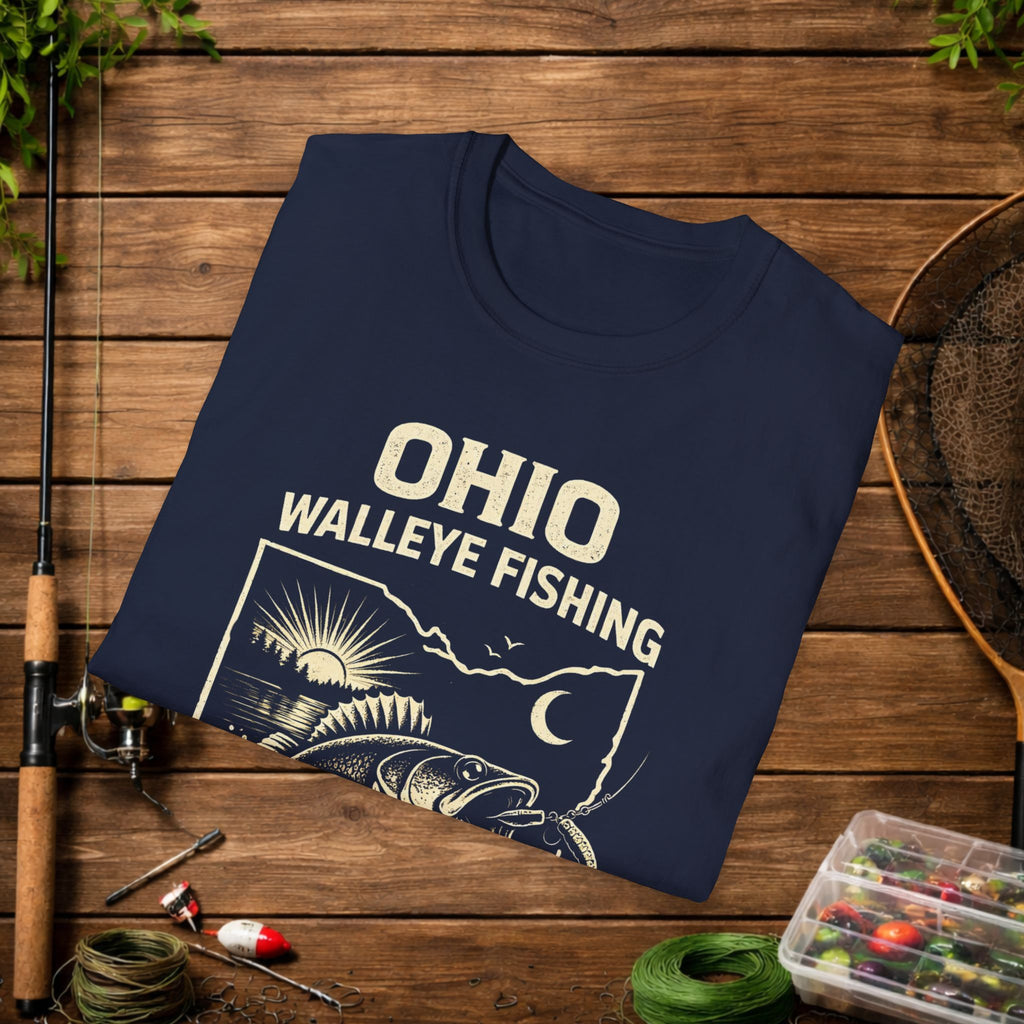 Ohio Walleye Fishing Shirt – Vintage Ohio Angler Tee – Lake Erie Walleye Fishing Apparel – Fisherman Gift