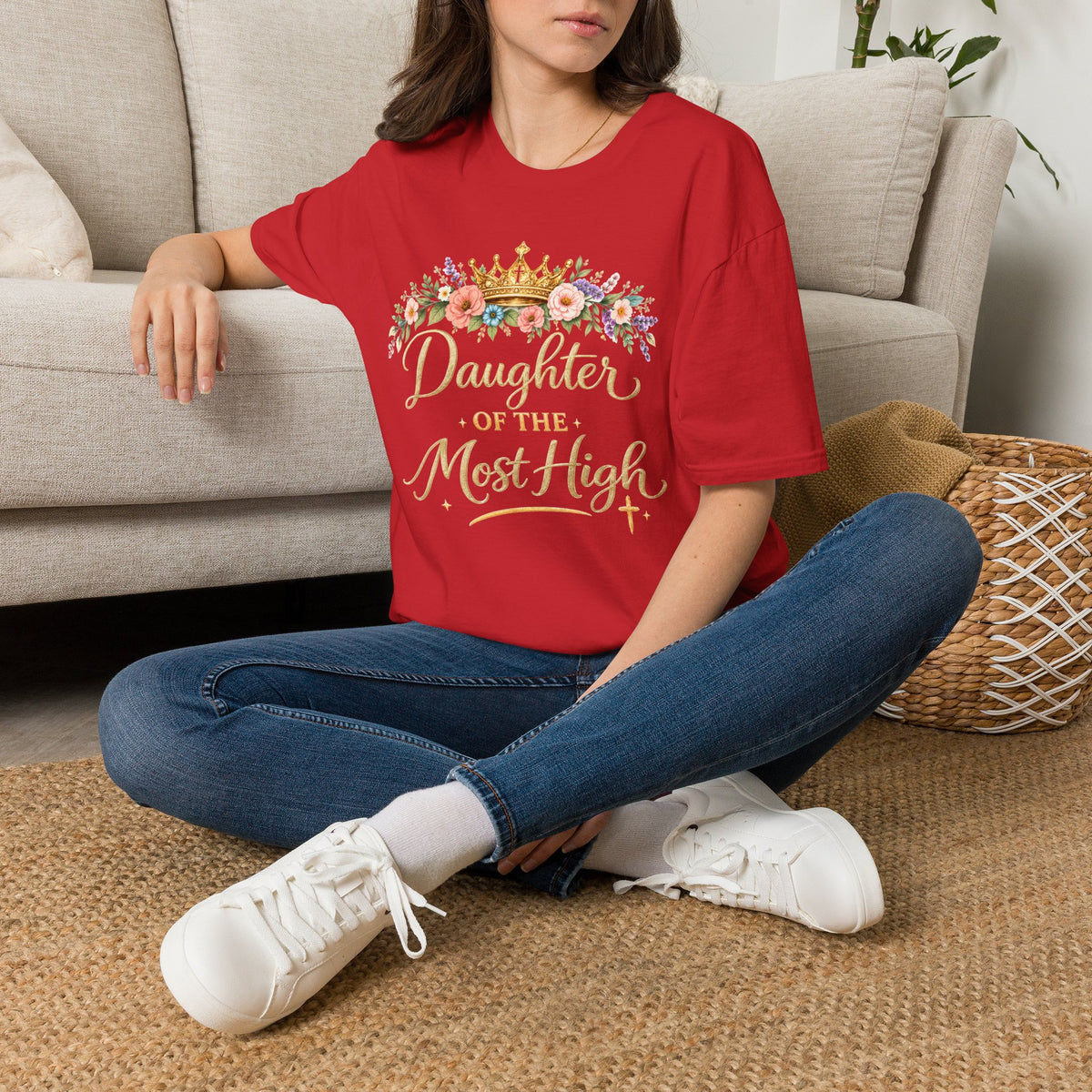 Daughter of the Most High T-Shirt | Floral Crown Christian Faith Tee