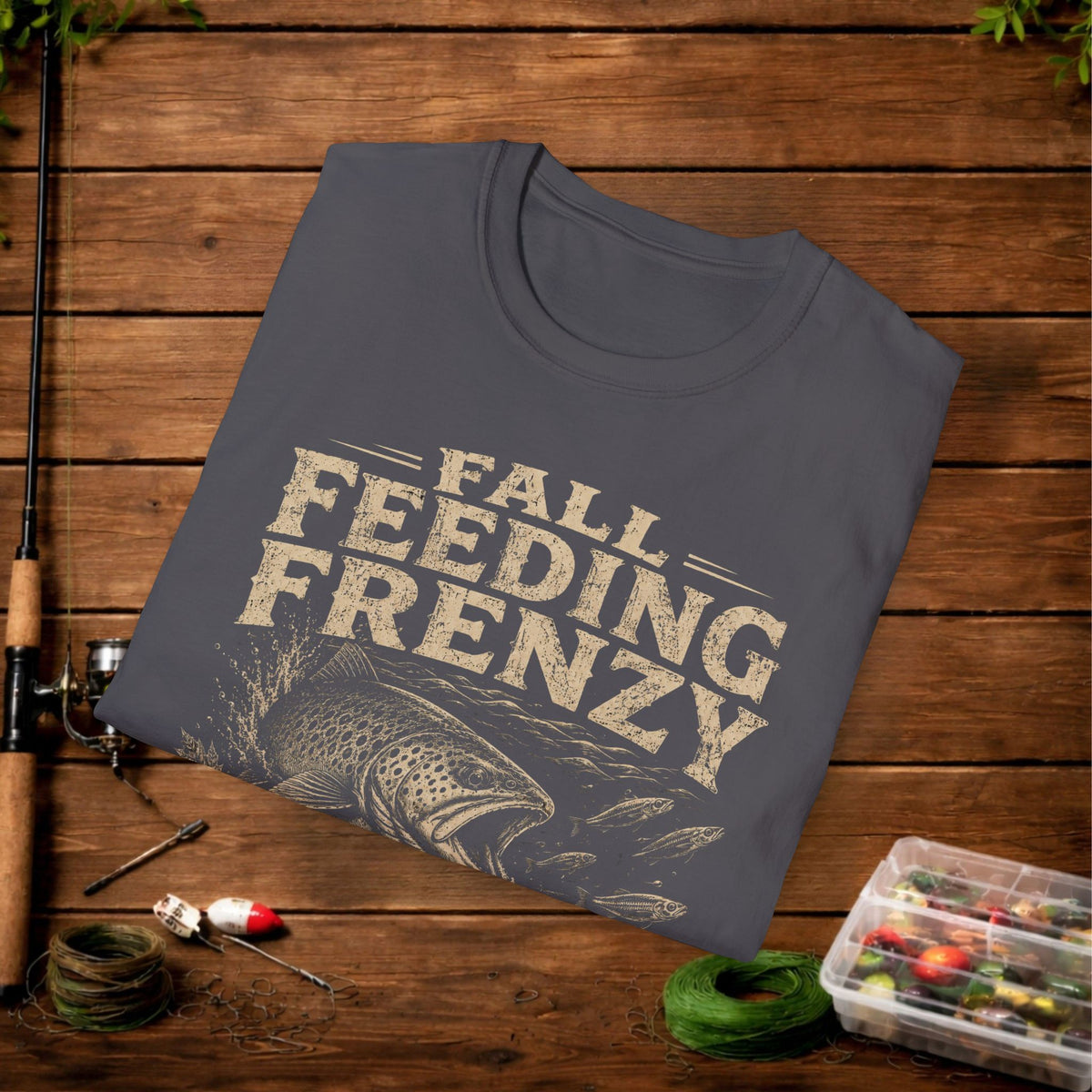 Fall Feeding Frenzy Fishing T‑Shirt — Time to Eat Angler Tee