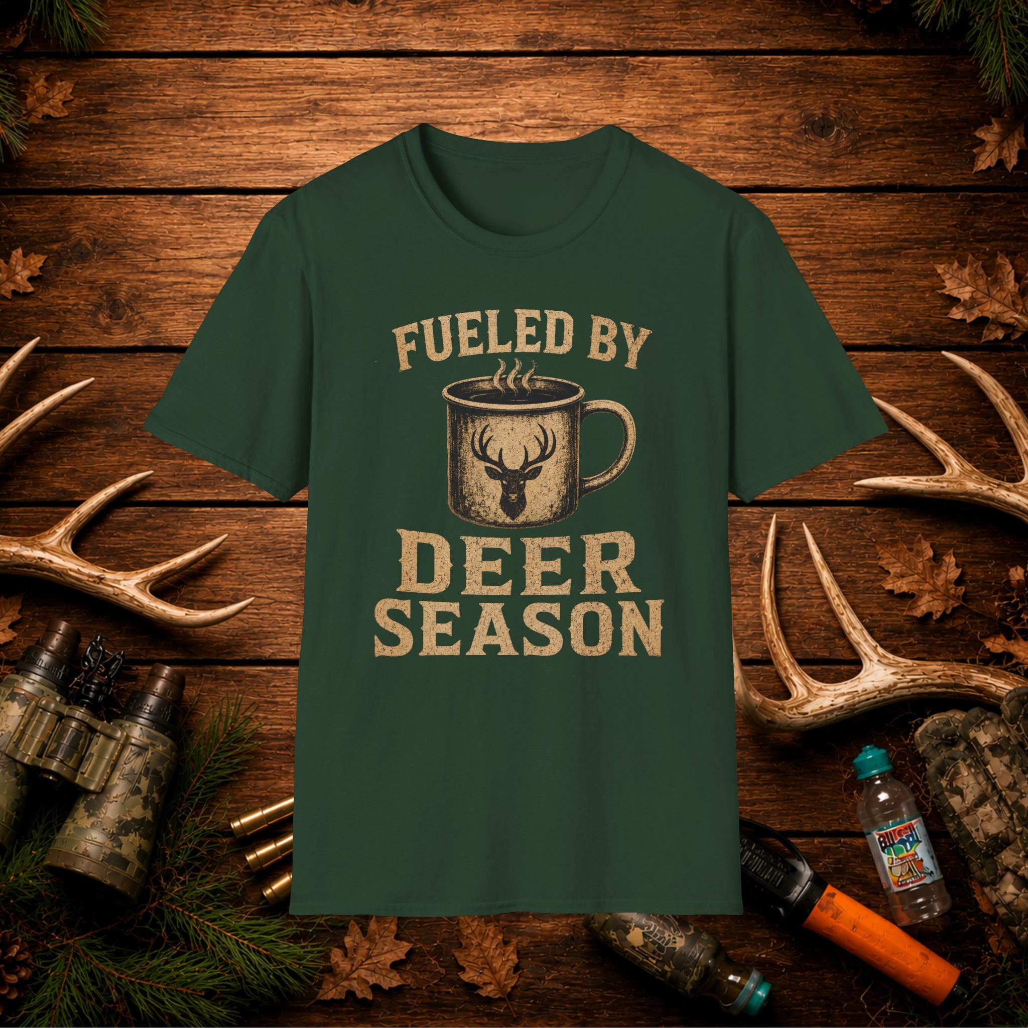 Fueled By Deer Season T-Shirt – Hunting Coffee Tee for Outdoorsmen