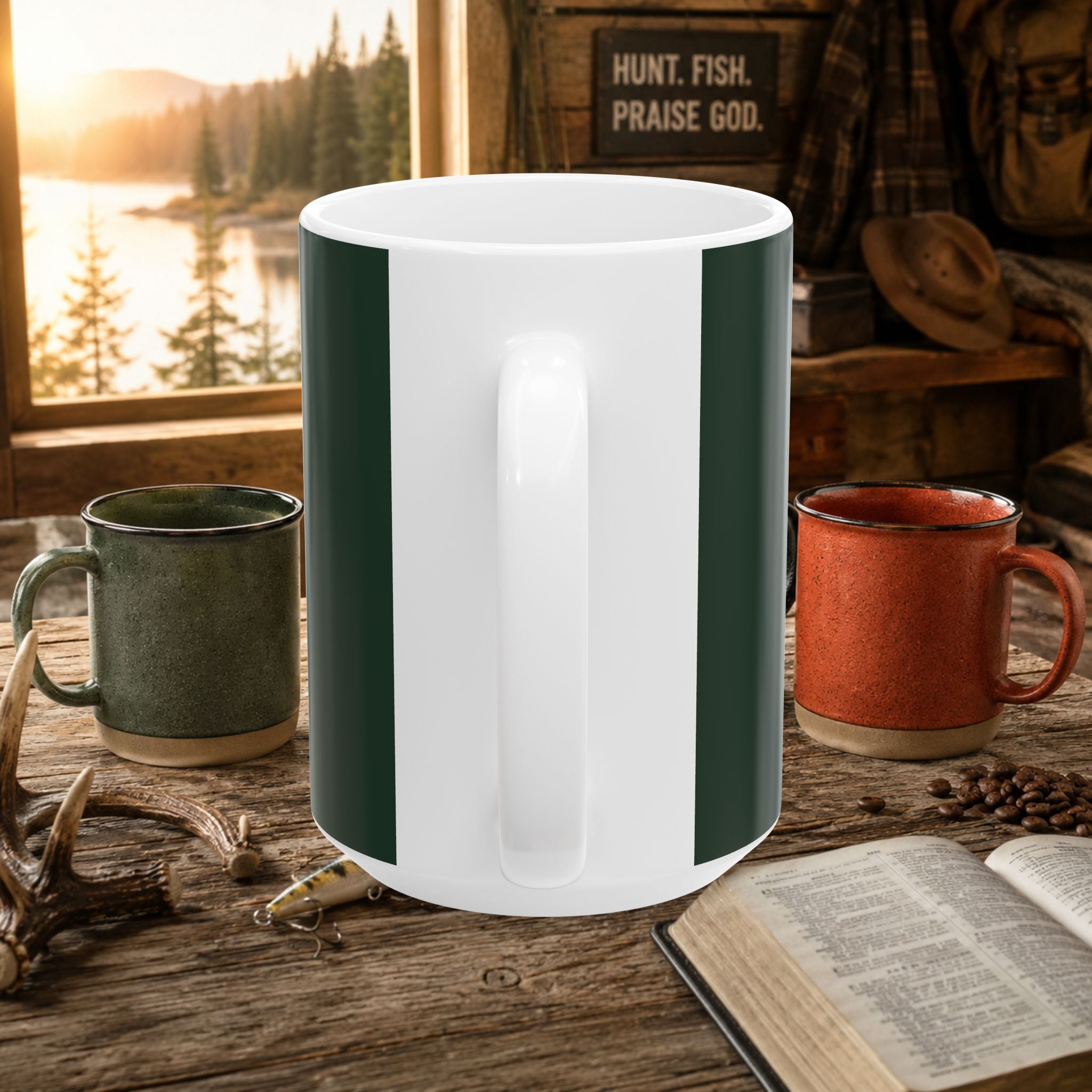 Whitetail Archery Club Ceramic Mug — Hunting Deer Antler Logo Coffee Cup