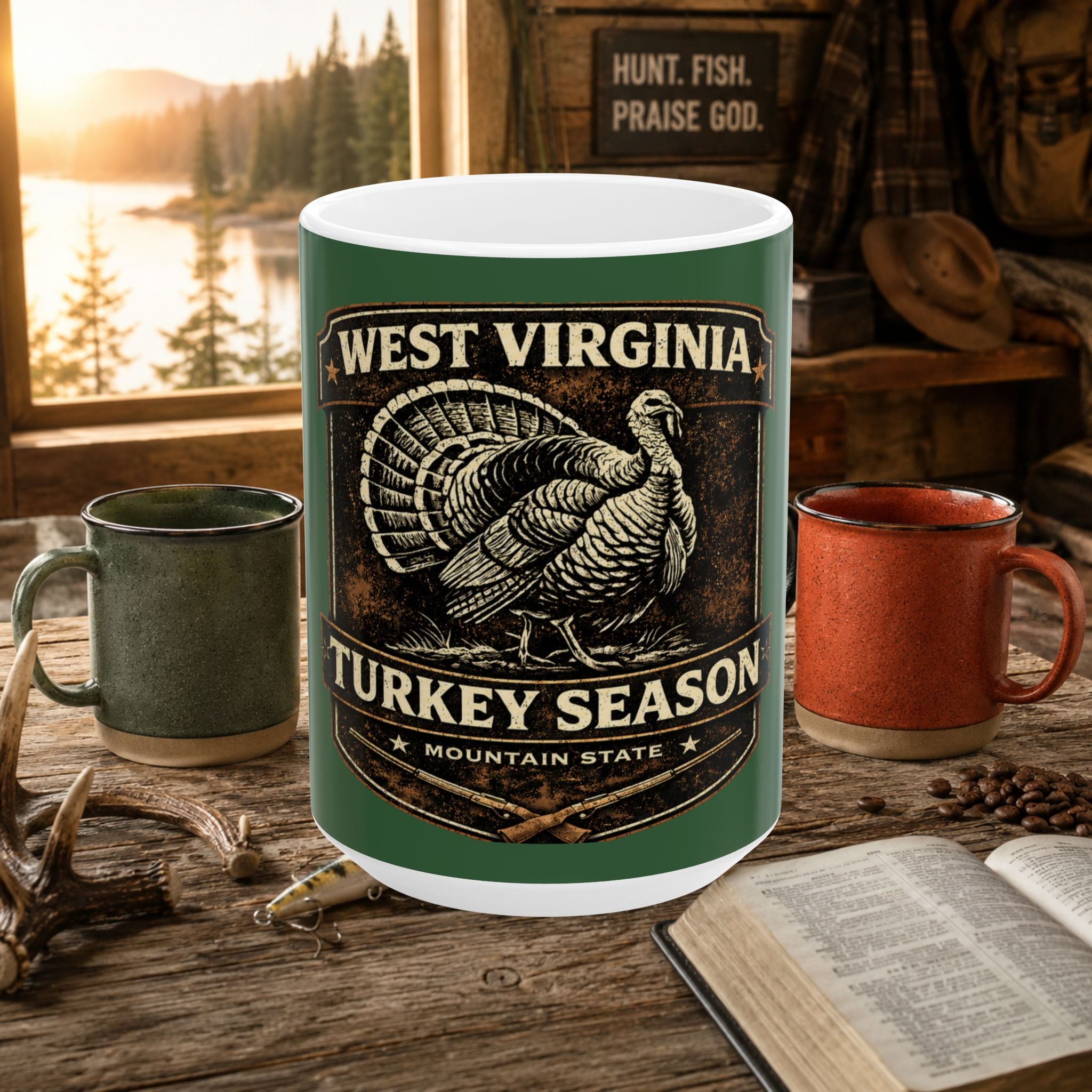 West Virginia Turkey Season Mug — Hunting Coffee Cup (11oz/15oz)