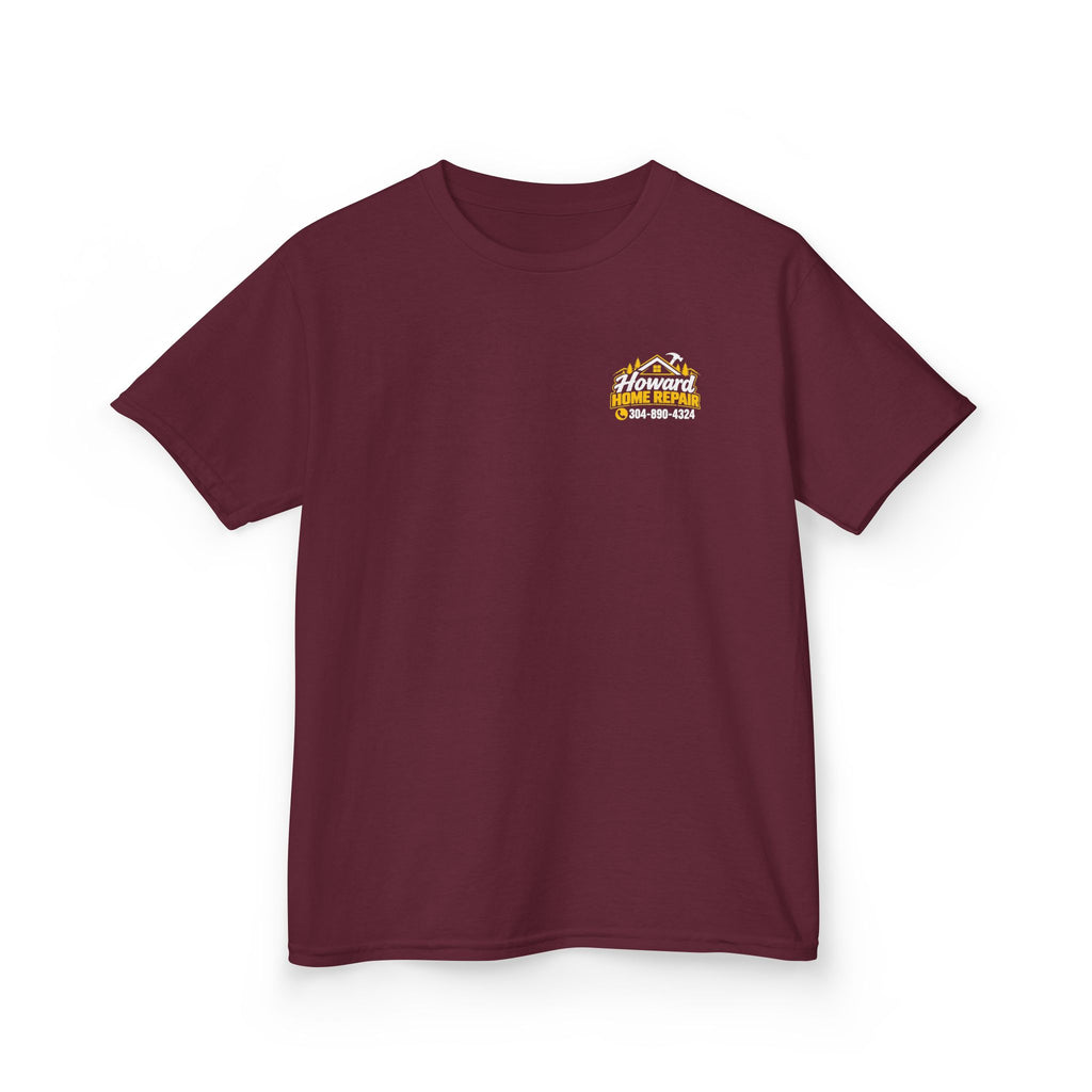 Kids Tee — "Howard Home Repair" Logo Back | Kids Workwear T‑Shirt, Phone Number