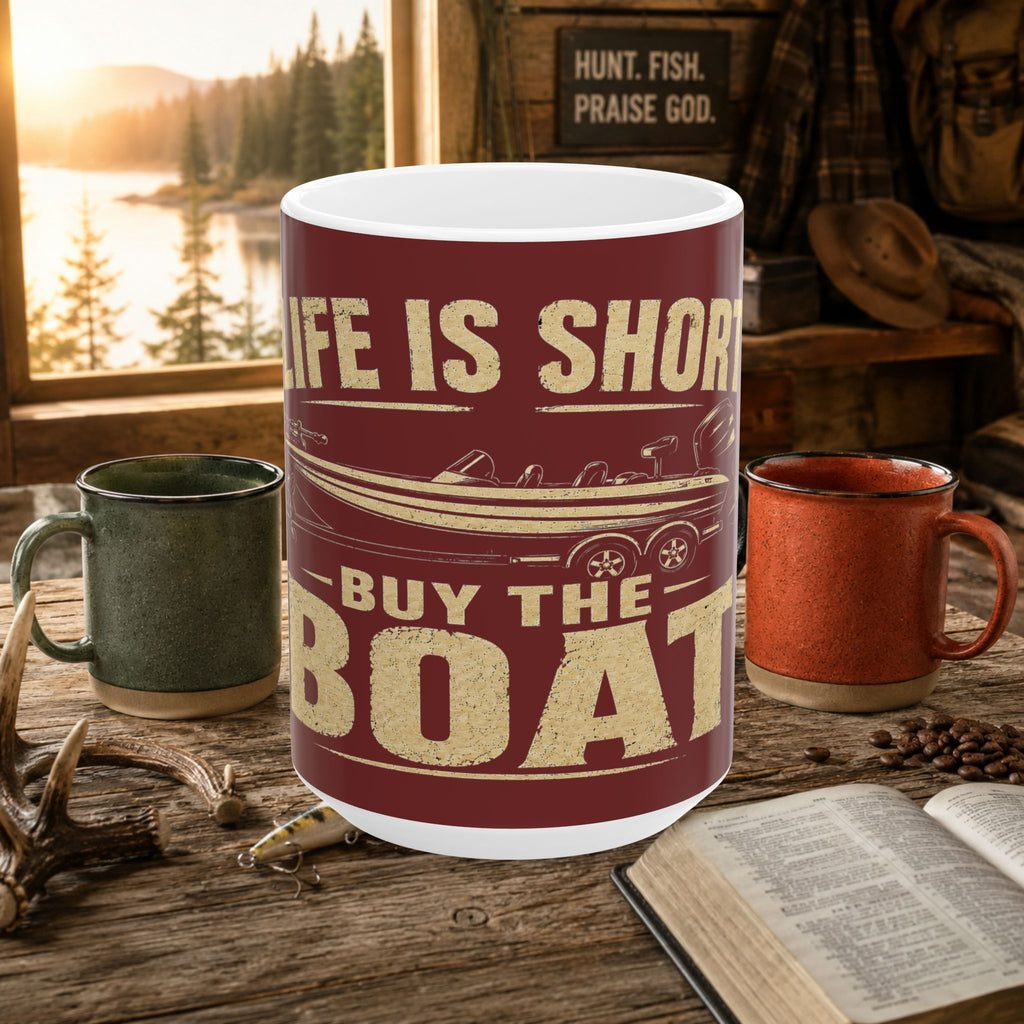 Life Is Short Buy the Boat Coffee Mug – 15oz Ceramic