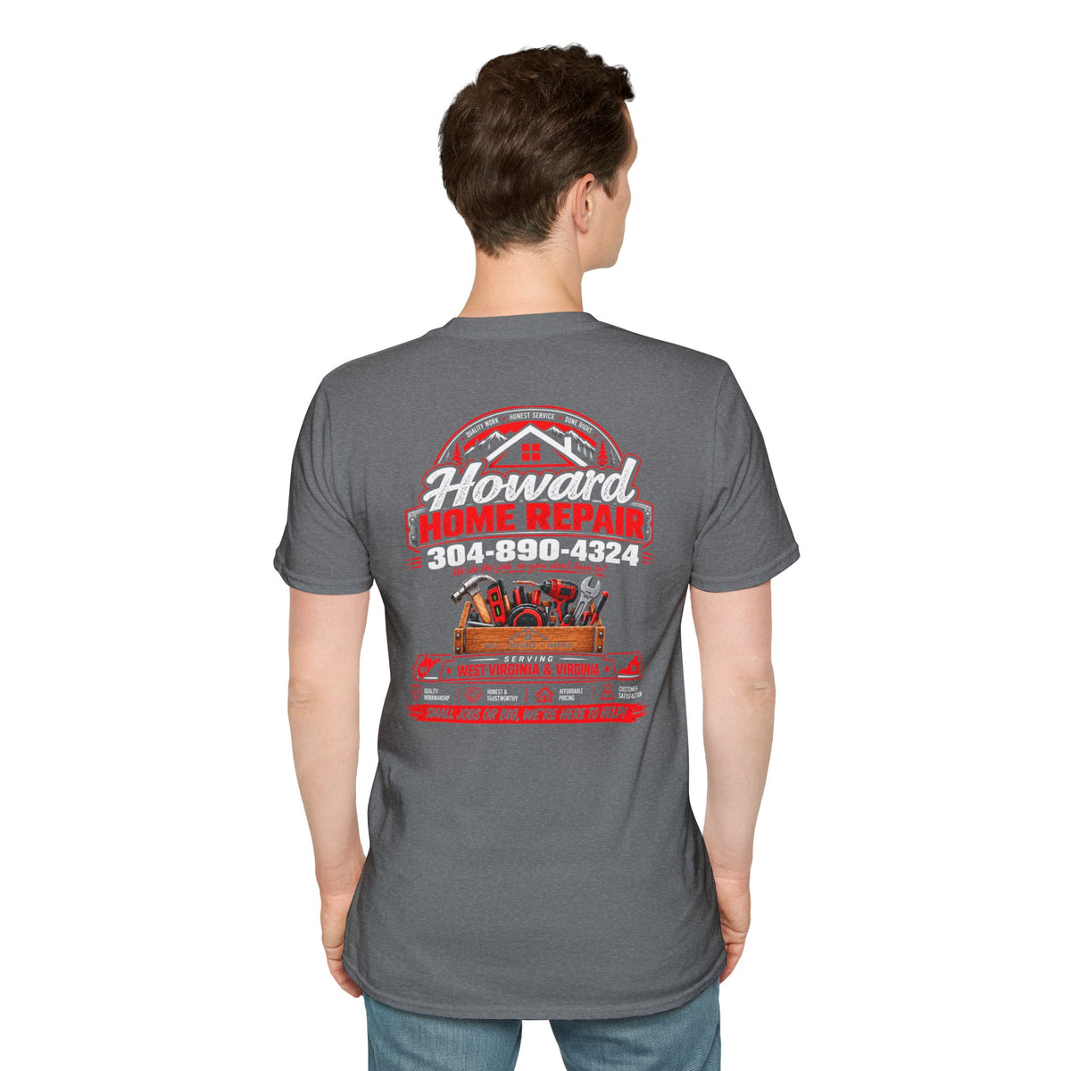 Howard Home Repair T-Shirt — Logo & Contact Workwear