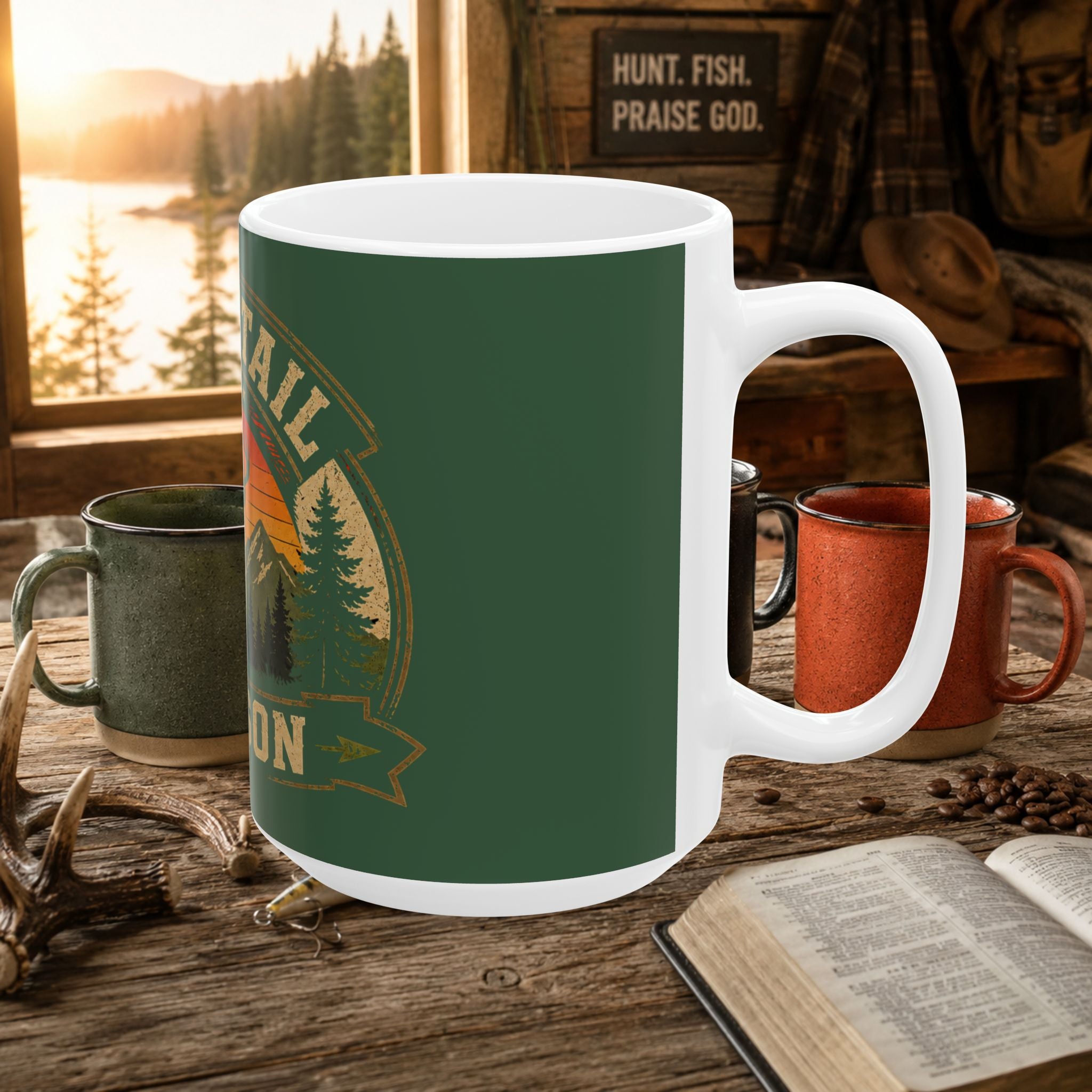 Whitetail Season Coffee Mug — Hunting Deer Lodge Rustic Ceramic Mug (11oz, 15oz)