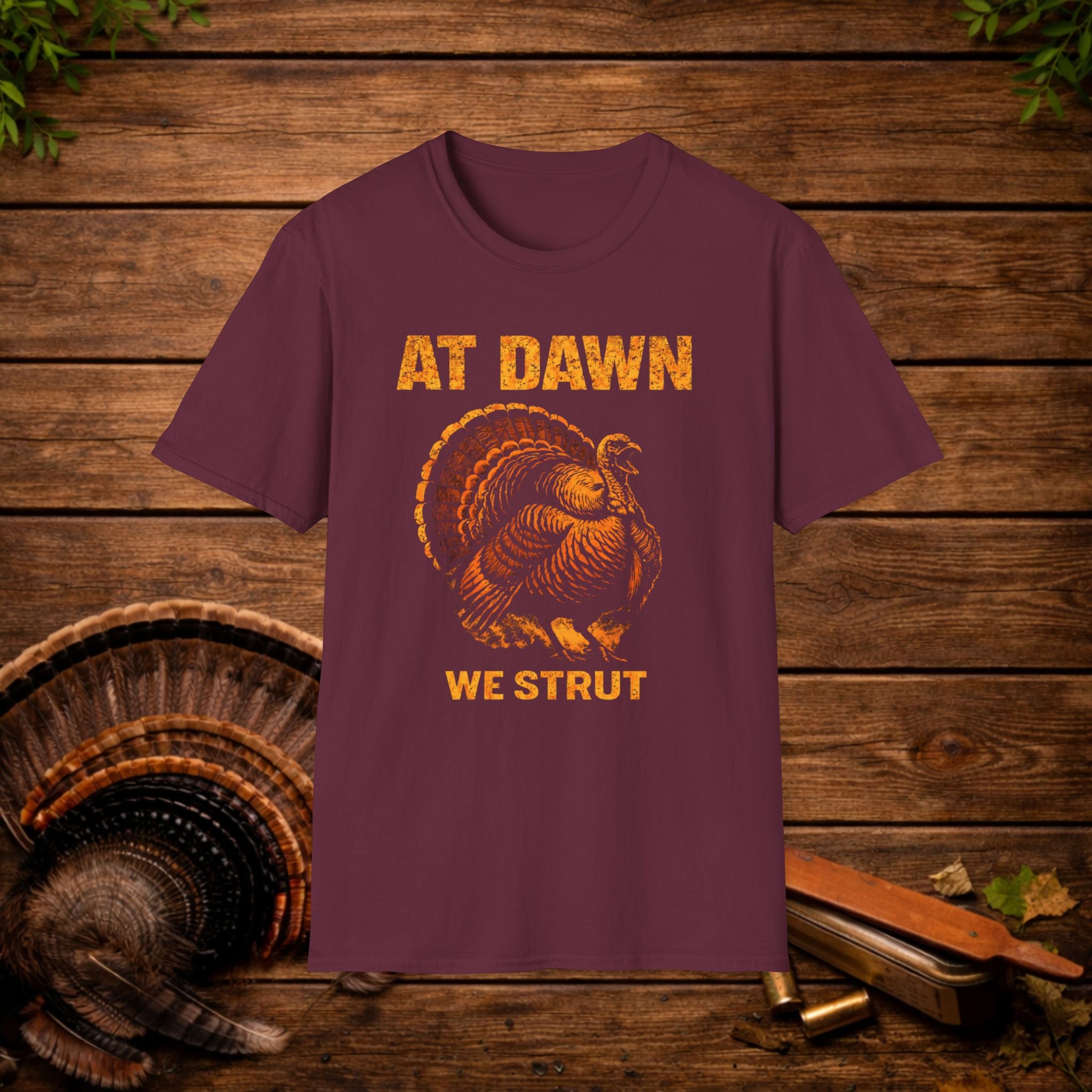 At Dawn We Strut Turkey Hunting Shirt – Vintage Gobbler Tee – Spring Turkey Season Hunting Apparel – Hunter Gift