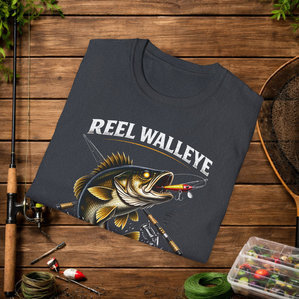 Reel Walleye Warriors Fishing Shirt – Walleye Angler Tee – Funny Walleye Fishing Apparel – Fisherman Gift