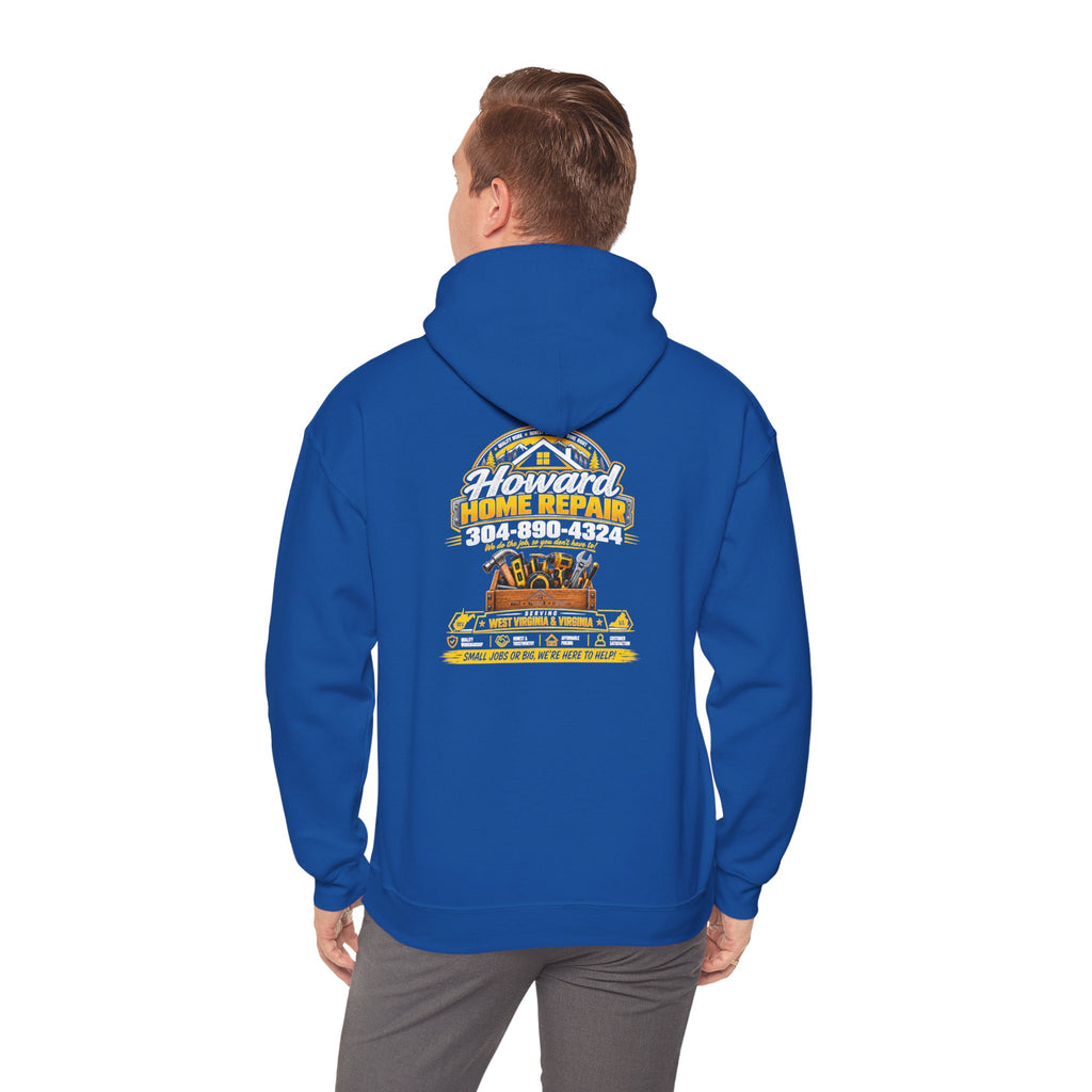 Howard Home Repair Hoodie — Logo Pullover front/back print