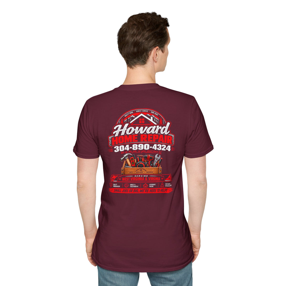 Howard Home Repair T-Shirt — Logo & Contact Workwear