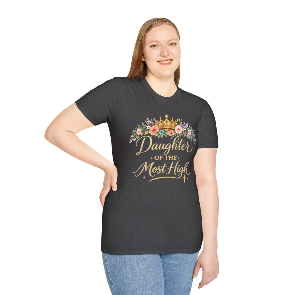 Daughter of the Most High T-Shirt | Floral Crown Christian Faith Tee