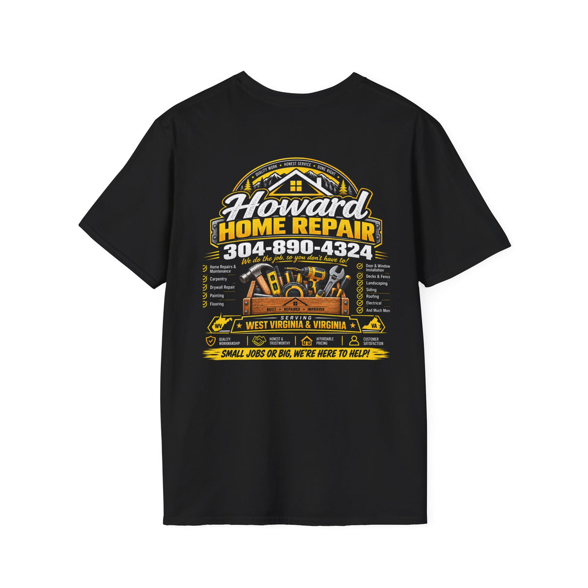 Home Repair T-Shirt — Small Yellow House Logo