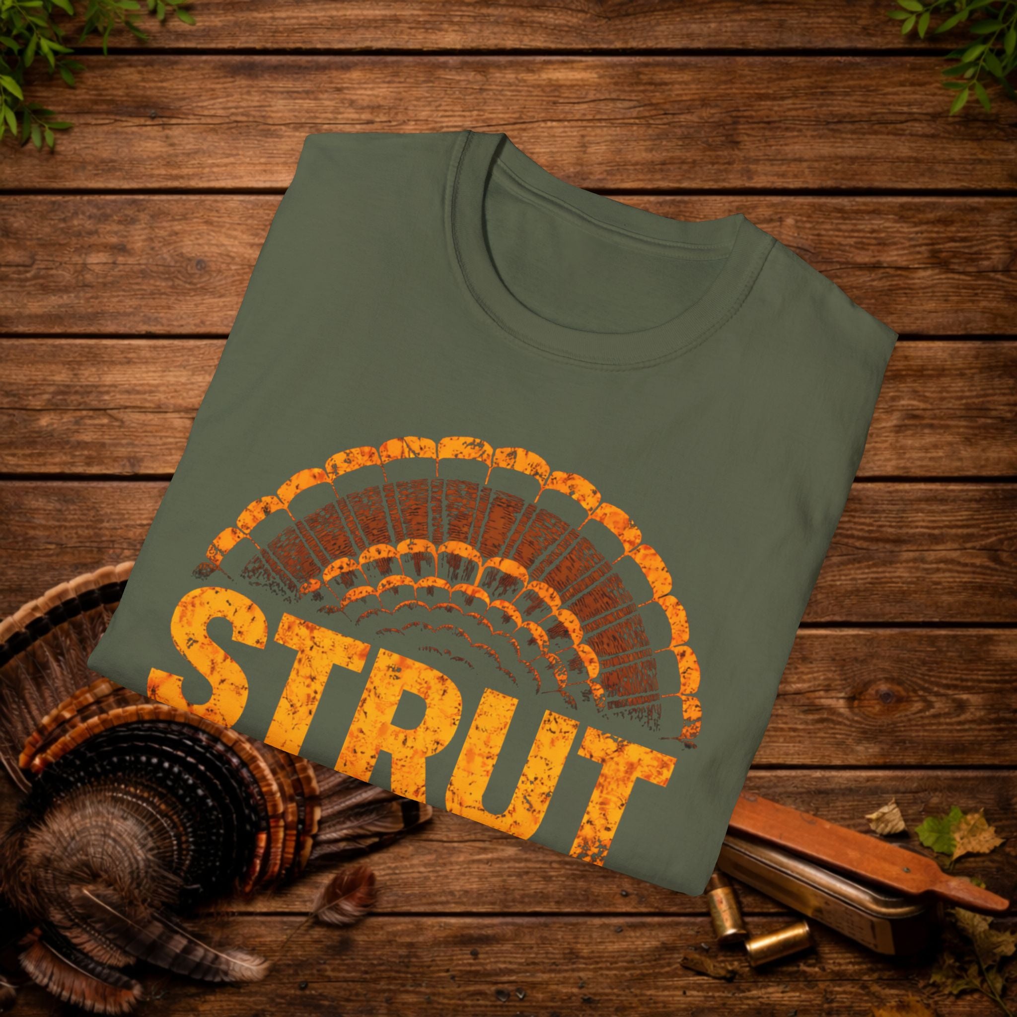 Strut at Dawn Turkey Hunting Shirt – Minimal Gobbler Tail Tee – Spring Turkey Season Hunter Shirt – Vintage Hunting Apparel