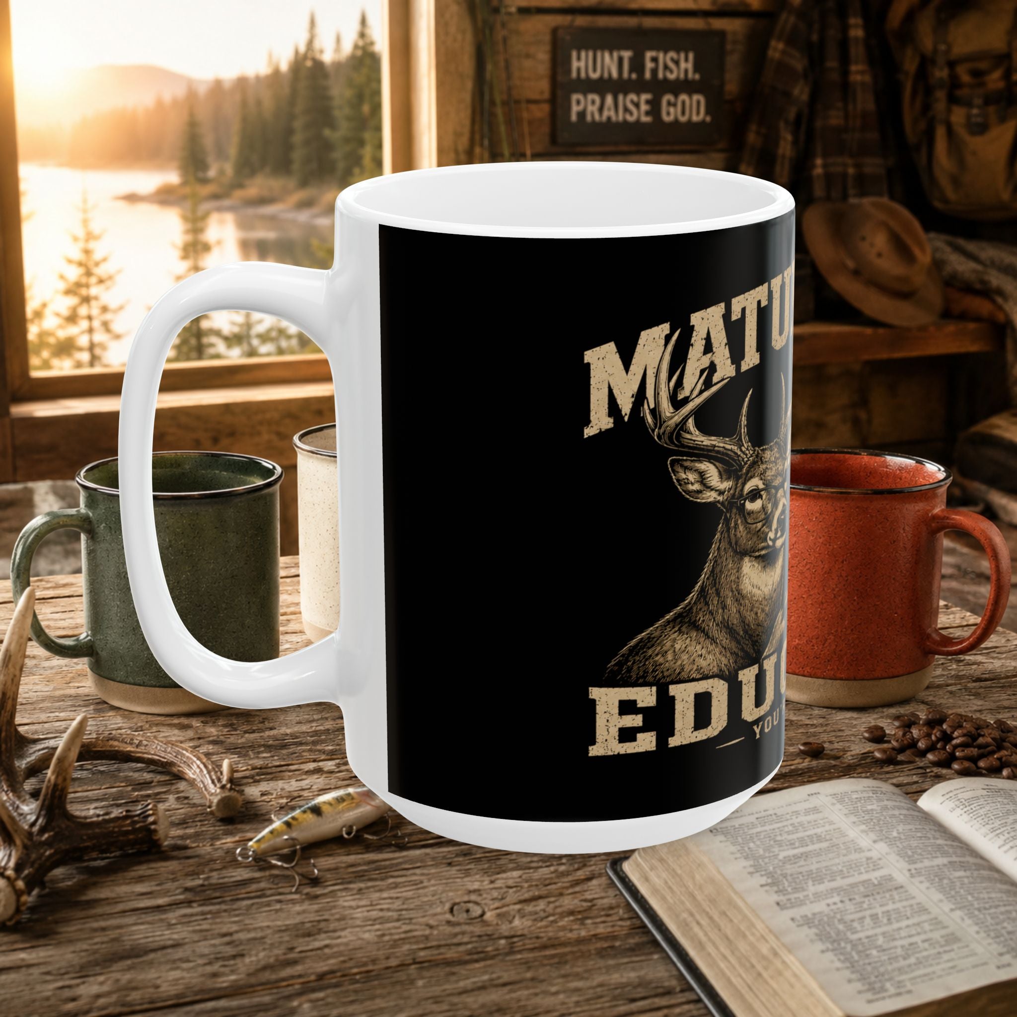 Mature Buck Educator Mug - Hunting Deer Hunter Coffee Cup (11oz, 15oz)