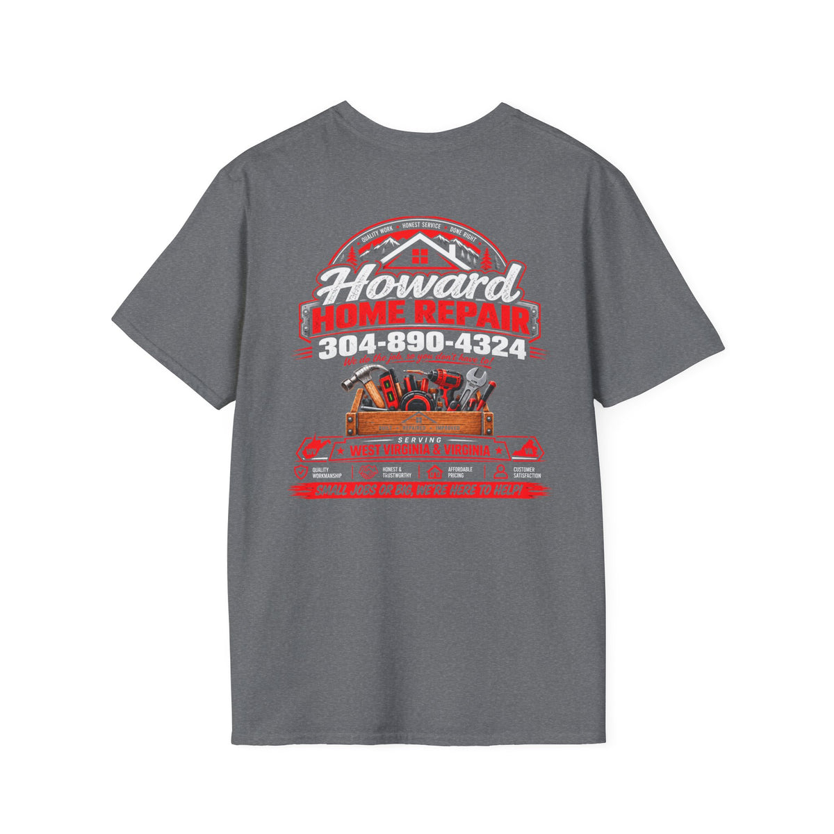 Howard Home Repair T-Shirt — Logo & Contact Workwear