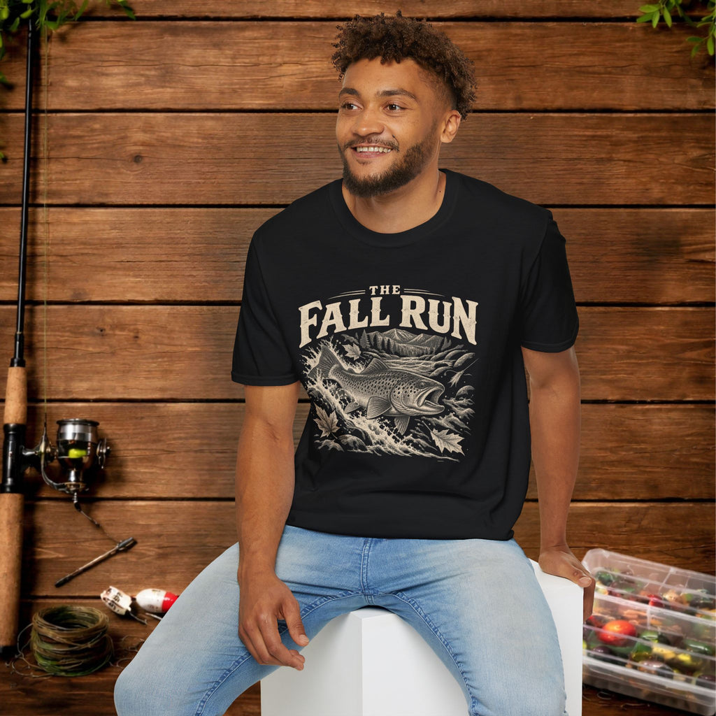 The Fall Run Fishing T-Shirt — Vintage Trout Design