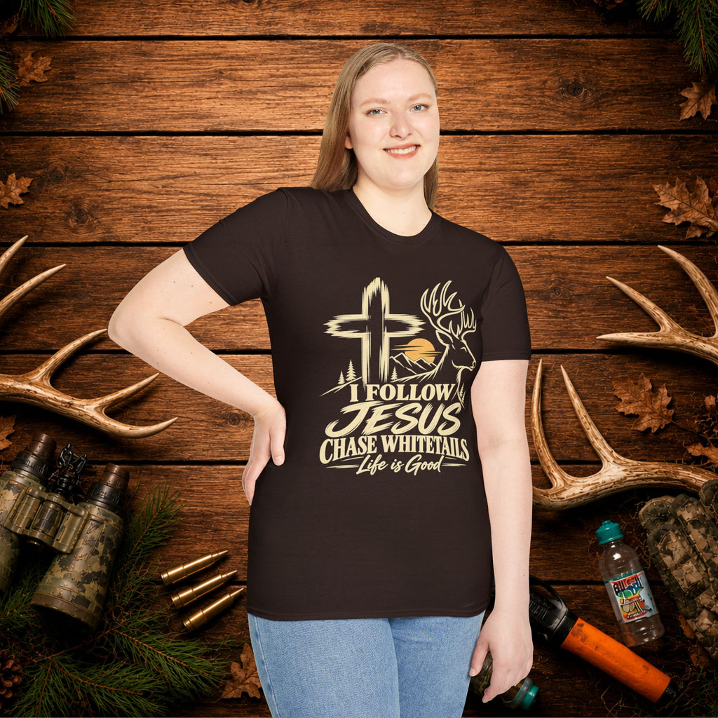 I Follow Jesus Chase Whitetails T-Shirt | Christian Hunting Shirt