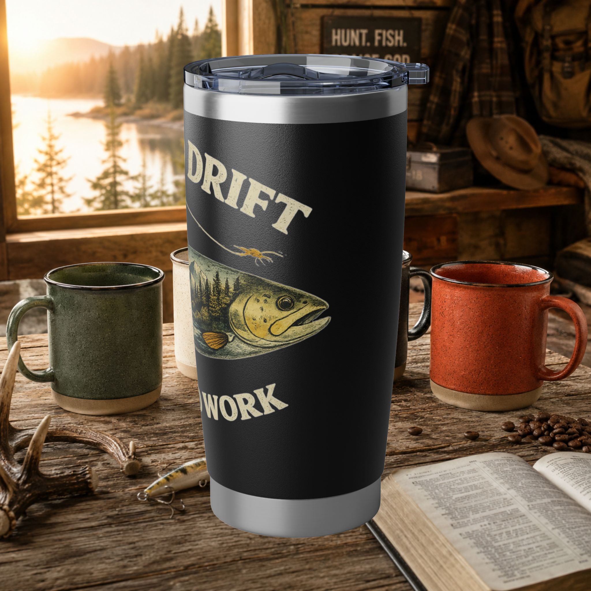 Born to Drift 20oz Insulated Tumbler – Fly Fishing Travel Mug | Gift for Anglers