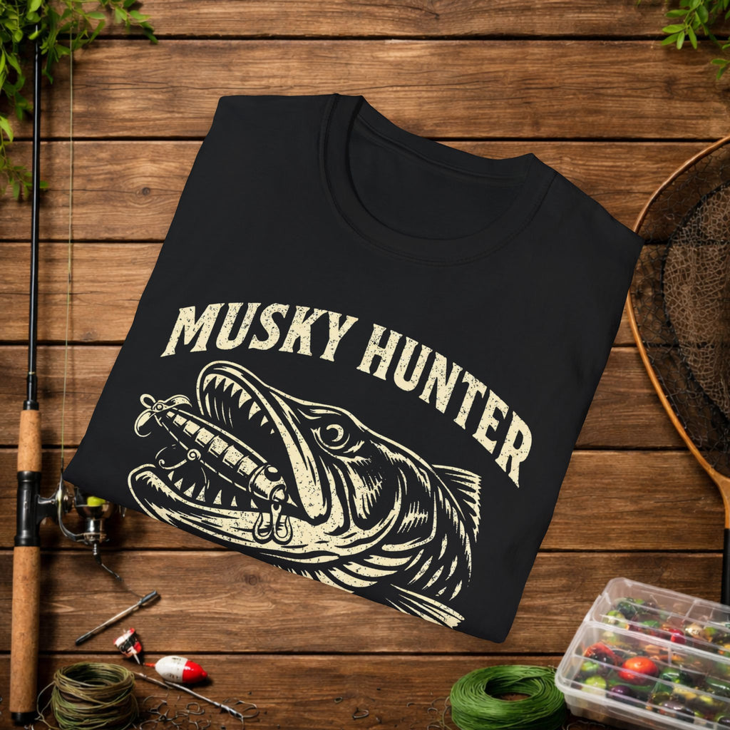 Musky Hunter Shirt – Muskellunge Fishing Tee – Esox Masquinongy – Vintage Fishing Apparel