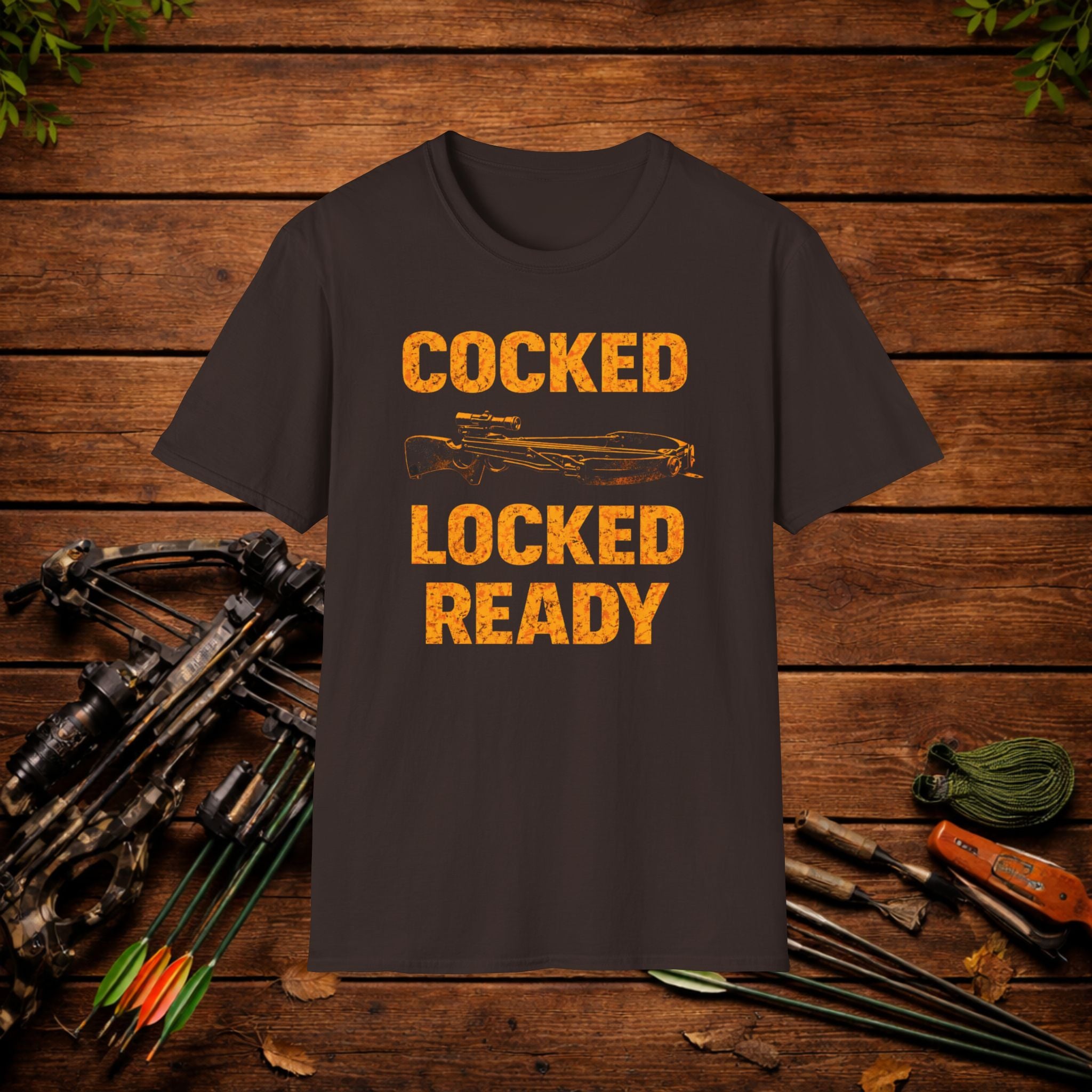 Cocked Locked Ready Crossbow Hunting Shirt – Deer Hunter Tee – Bowhunter Apparel – Hunting Season Shirt