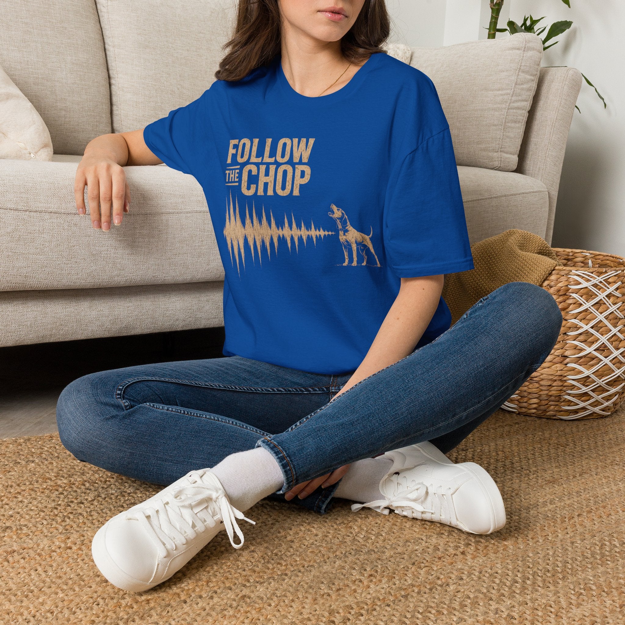 Follow The Chop Coon Hunting T-Shirt | Houndsman Dog Waveform Graphic Tee | Wild Wonderful Wear