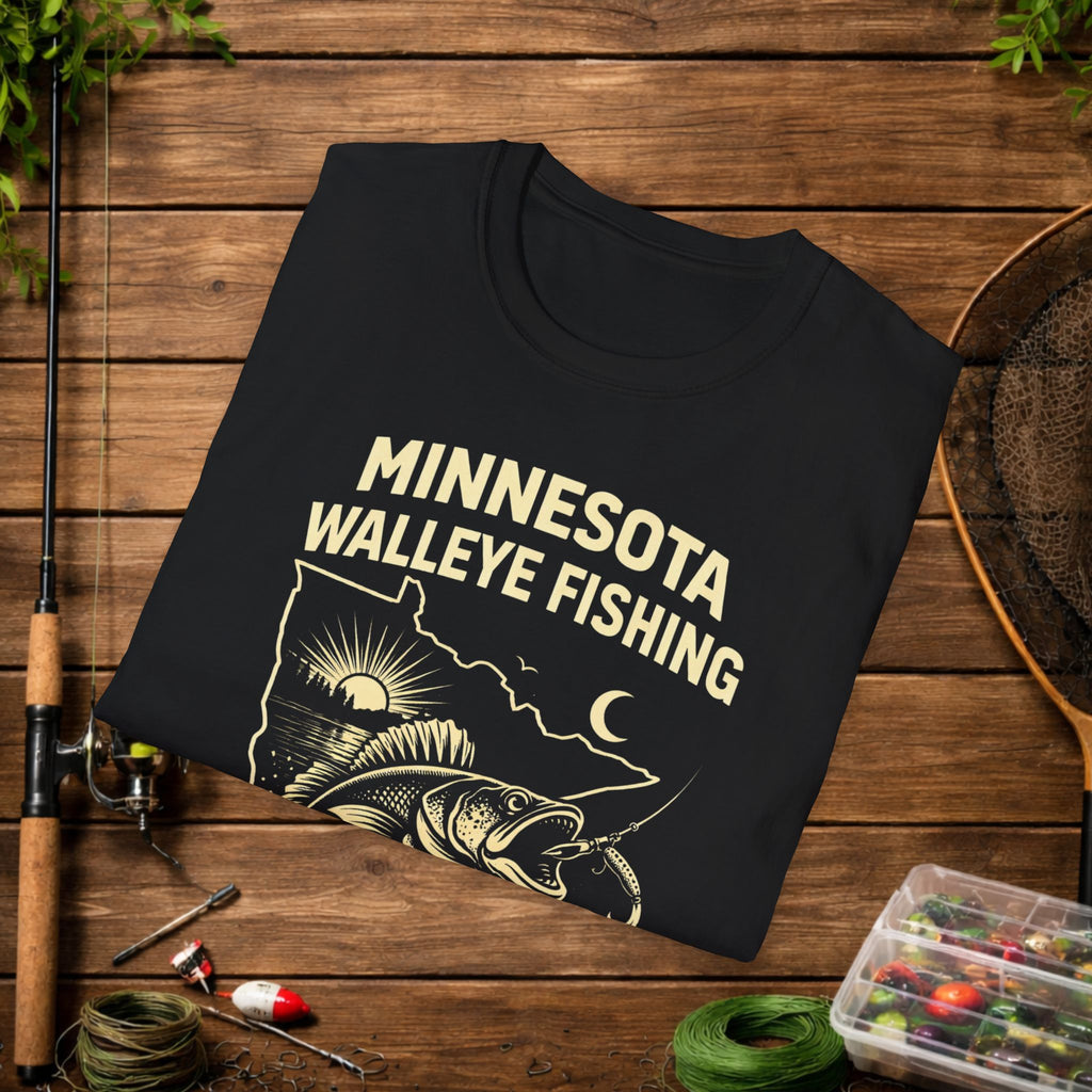 Minnesota Walleye Fishing Shirt – Vintage MN Walleye Angler Tee – Lake Fishing Apparel – Fisherman Gift