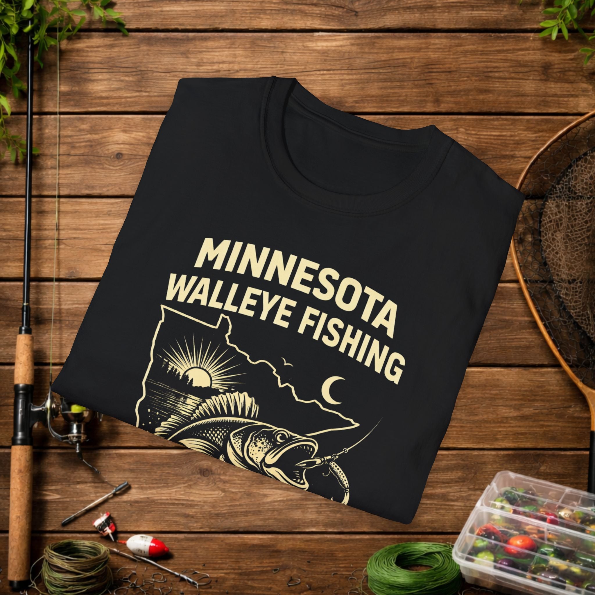 Minnesota Walleye Fishing Shirt – Vintage MN Walleye Angler Tee – Lake Fishing Apparel – Fisherman Gift
