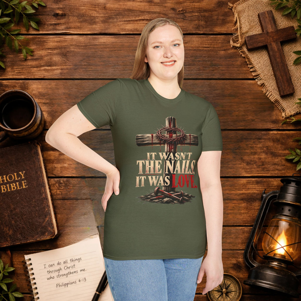 It Wasn't the Nails, It Was Love Christian Cross T-Shirt
