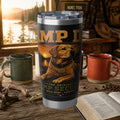 Camp Dog Travel Tumbler — 20oz Insulated Camping & Outdoors Stainless Steel Mug
