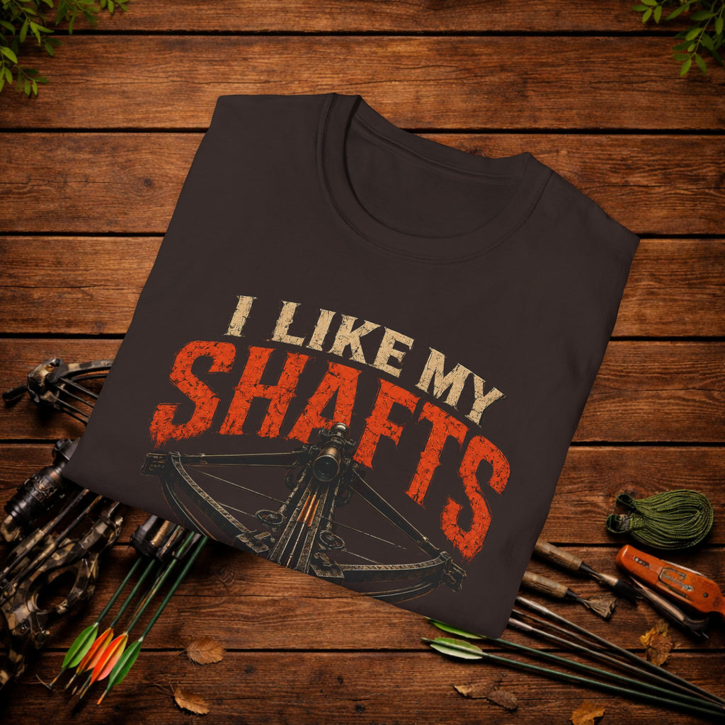 Graphic T-Shirt — "I Like My Shafts Wet" Crossbow Hunting Tee