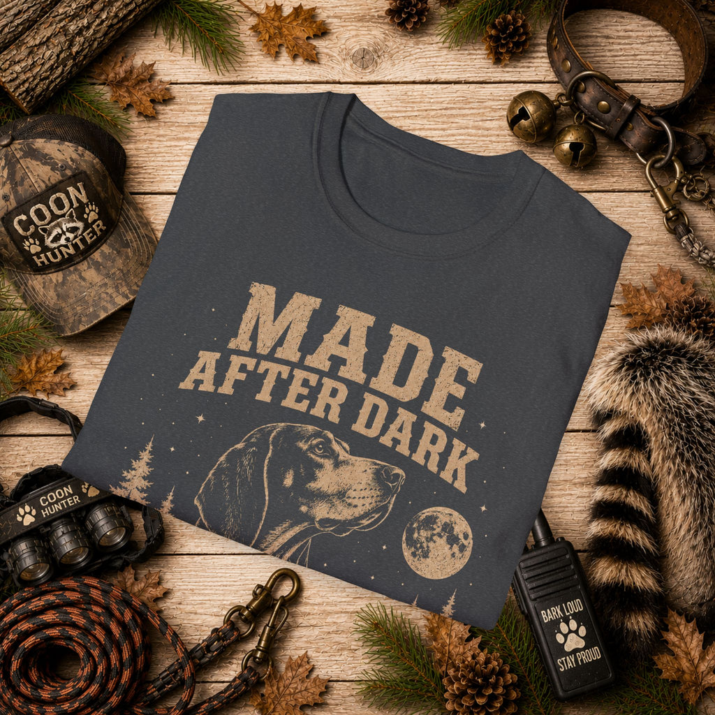 Made After Dark Coonhunter T-Shirt | Vintage Night Hunting Coonhound Tee | Wild Wonderful Wear
