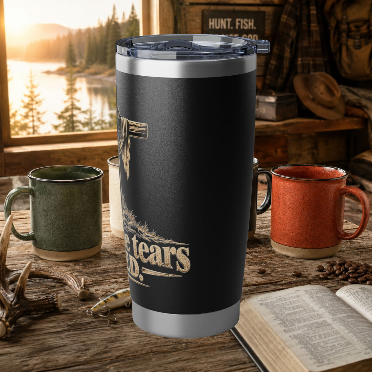 For Those Tears I Died Christian Cross Tumbler, 20oz