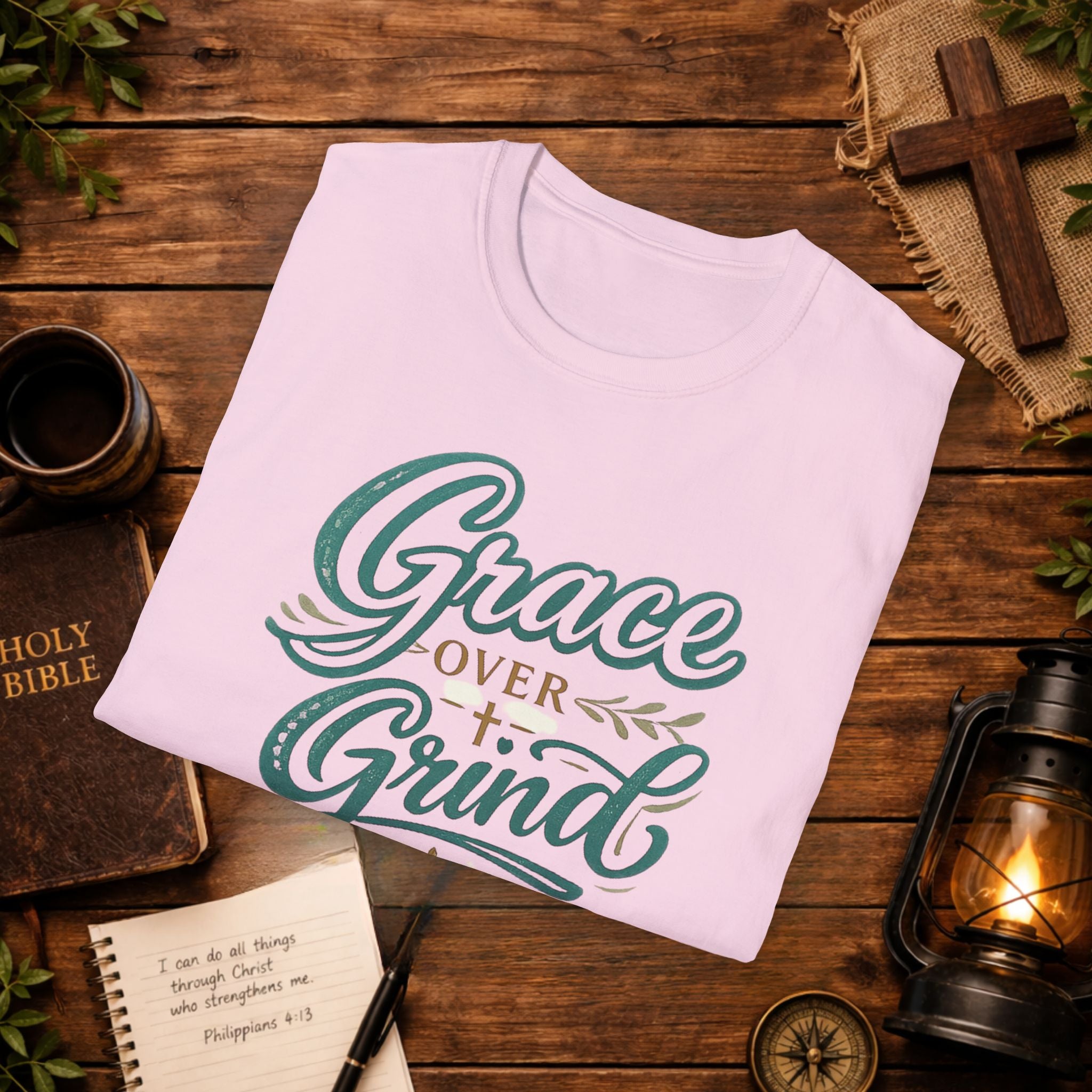 Grace Over Grind T-Shirt — Christian Faith Inspirational Tee