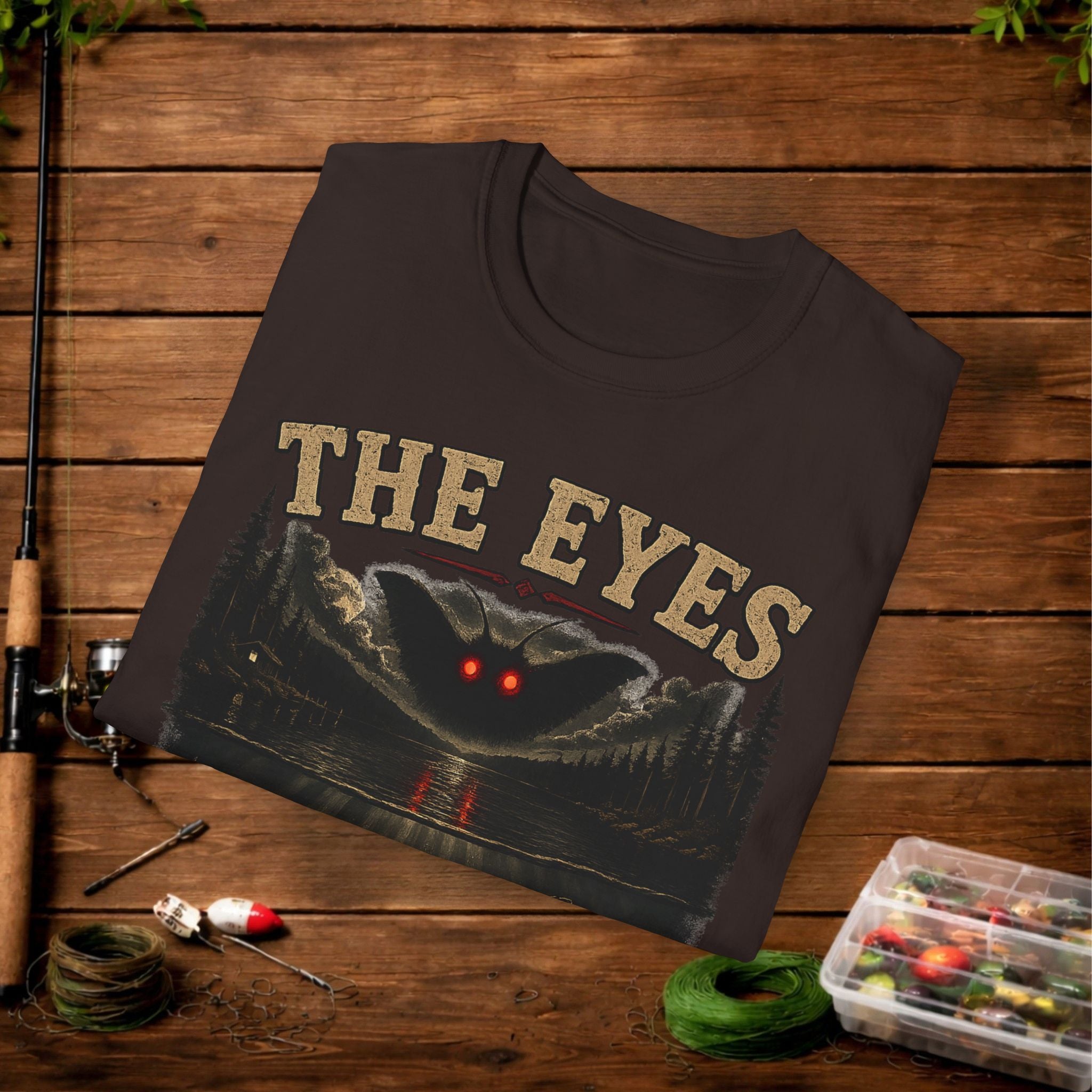 Graphic T-Shirt — "The Eyes Over the Water" Red-Eyed MothMan Tee