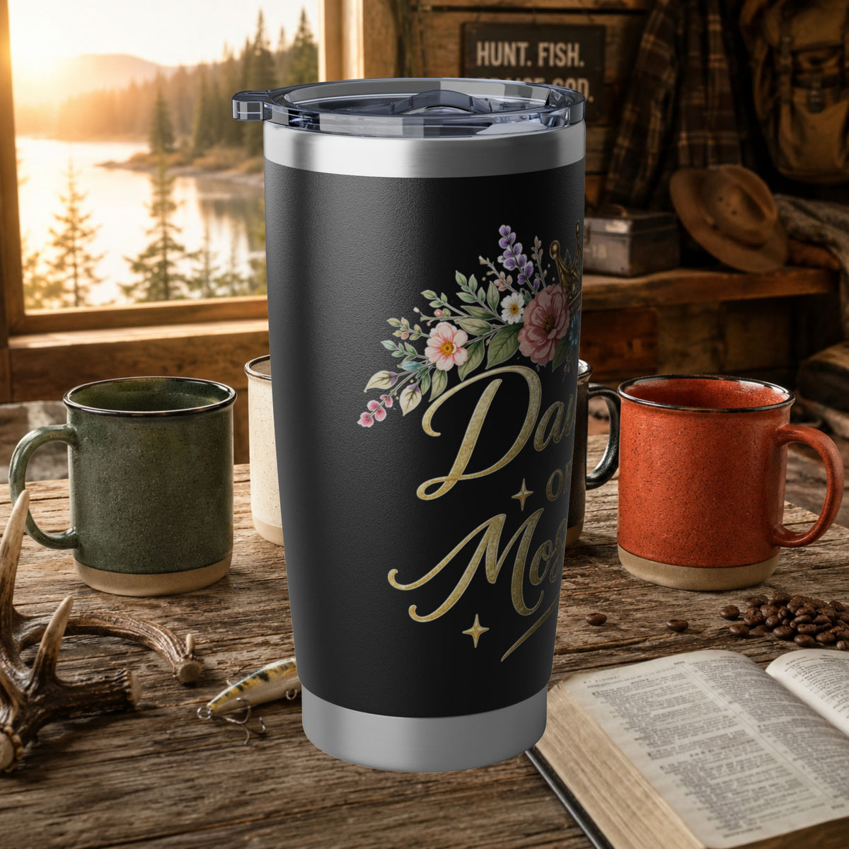 Daughter of the Most High 20oz Tumbler | Floral Crown Christian Travel Mug
