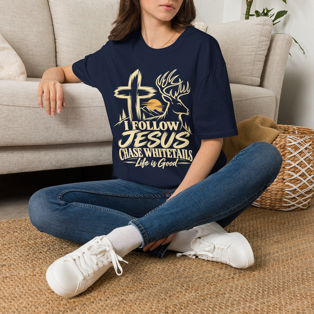 I Follow Jesus Chase Whitetails T-Shirt | Christian Hunting Shirt