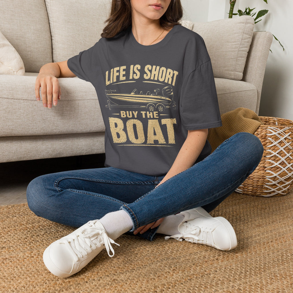 Boat T‑Shirt — "Life Is Short, Buy The Boat" Vintage Fishing Tee
