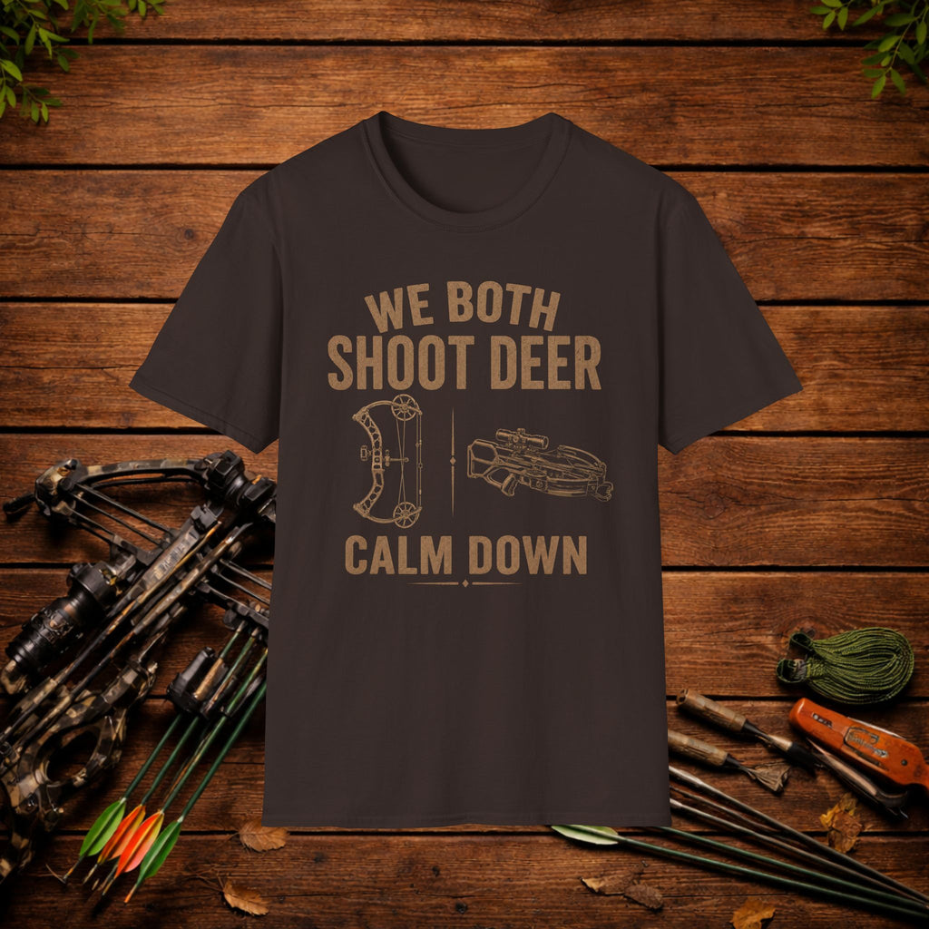 We Both Shoot Deer T-Shirt — Funny Hunting Shirt with Crossbow & Bow Design