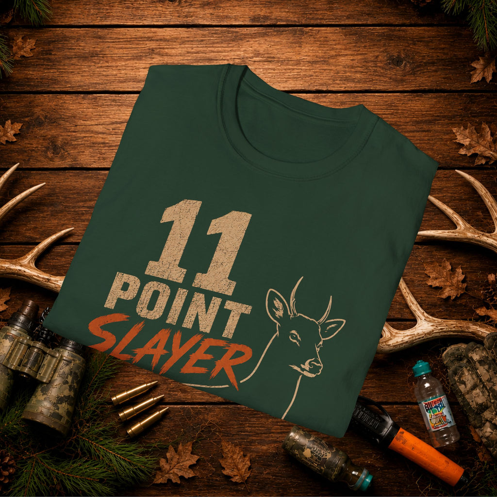11 Point Slayer Deer T-Shirt — Hunting Buck Hunter Graphic Tee