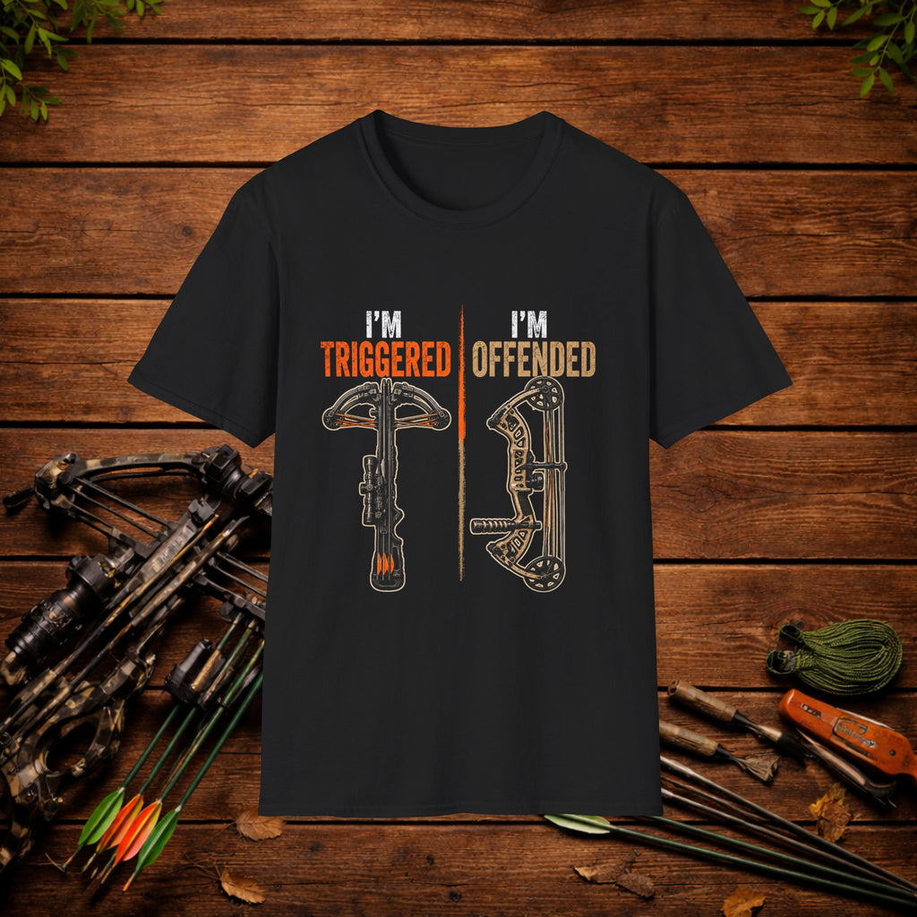 I'm Triggered, I'm Offended Crossbow T-Shirt – Funny Hunting Tee