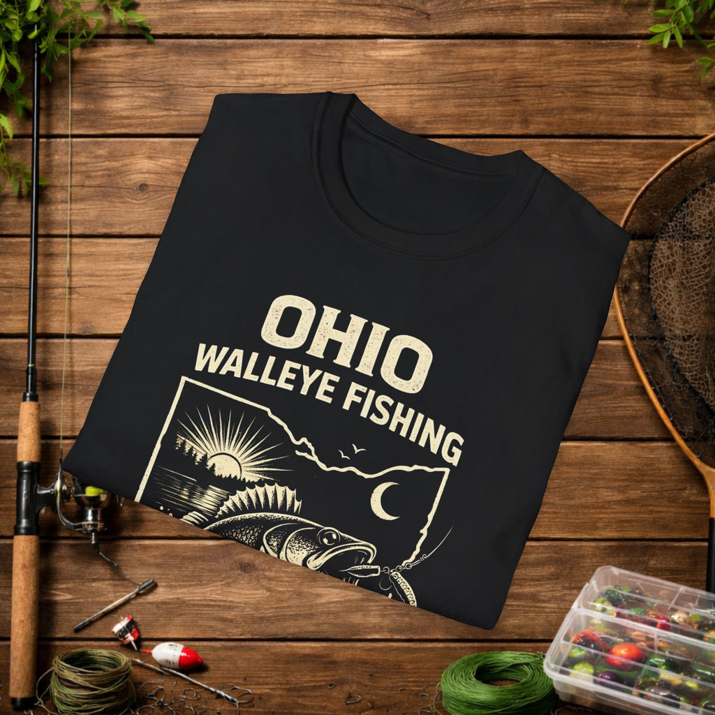 Ohio Walleye Fishing Shirt – Vintage Ohio Angler Tee – Lake Erie Walleye Fishing Apparel – Fisherman Gift