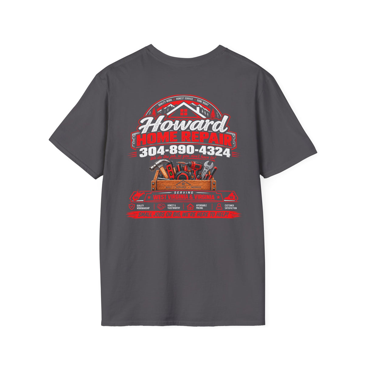Howard Home Repair T-Shirt — Logo & Contact Workwear