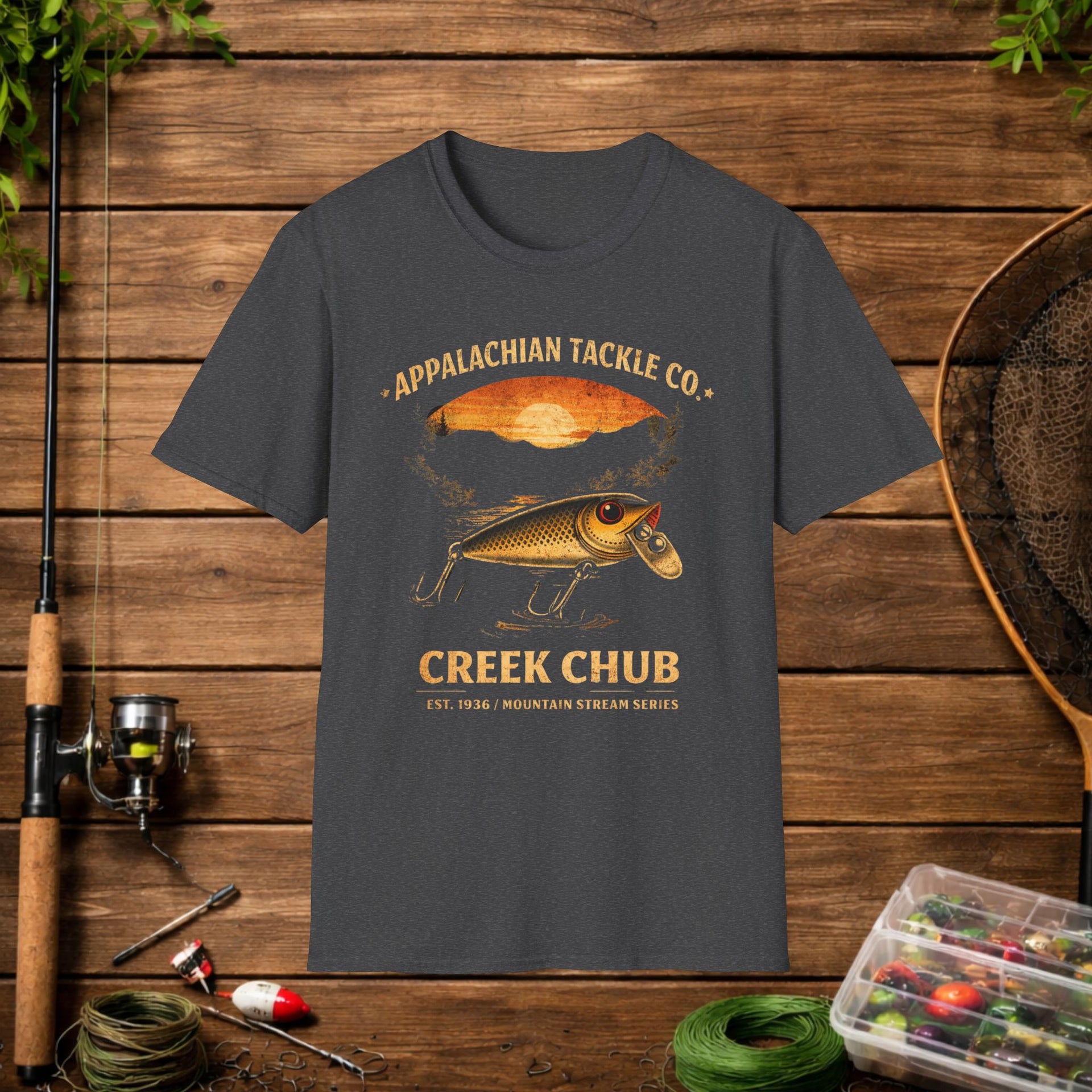 Appalachian Tackle Co Creek Chub Shirt – Vintage Old School Bass Tee