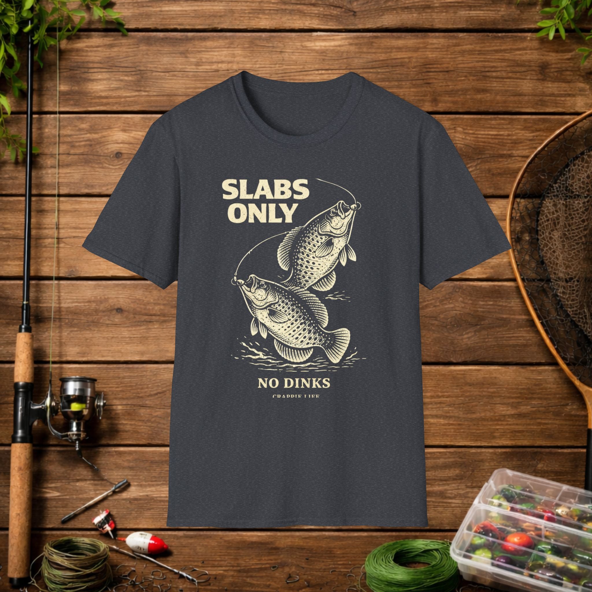 Slabs Only Crappie Fishing Shirt – Crappie Life Tee – No Dinks Funny Fishing Shirt – Crappie Angler Gift