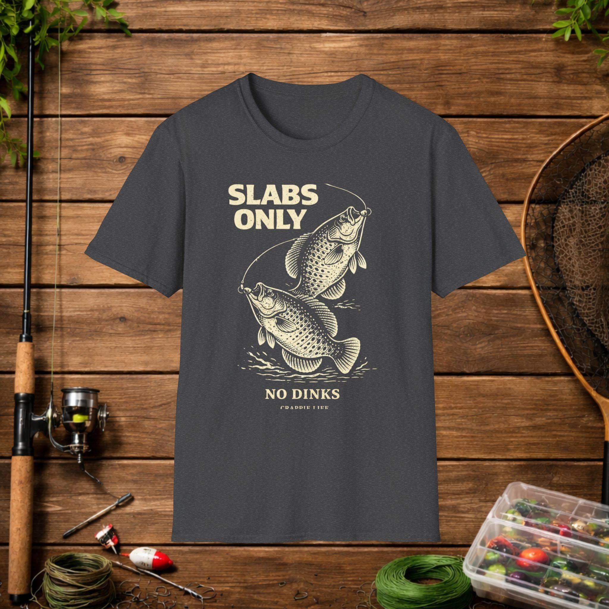 Slabs Only Crappie Fishing Shirt – Crappie Life Tee – No Dinks Funny Fishing Shirt – Crappie Angler Gift