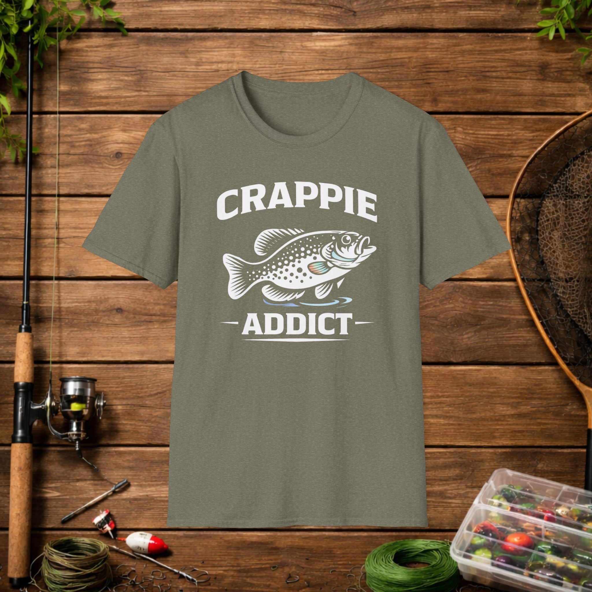 Crappie Addict Fishing T-Shirt – Crappie Angler Graphic Tee