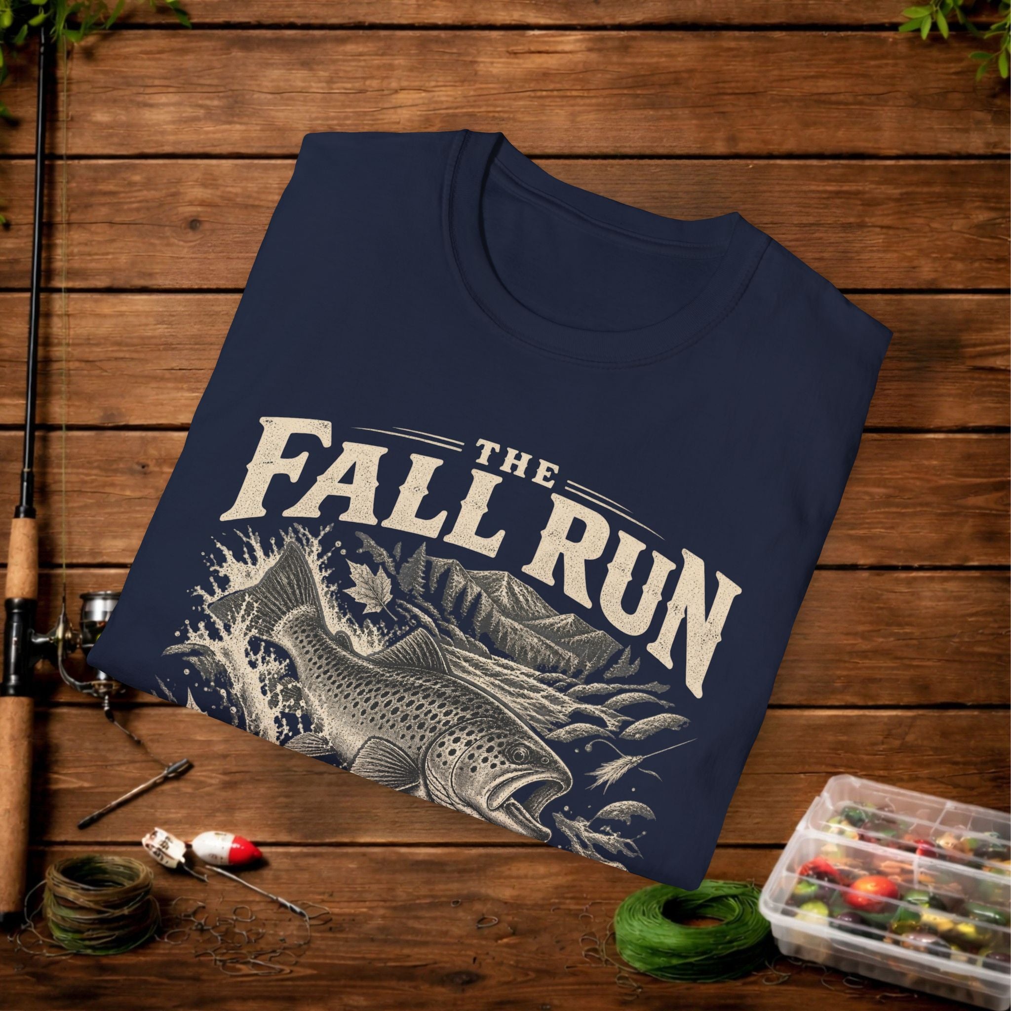 The Fall Run Fishing T-Shirt — Vintage Trout Design