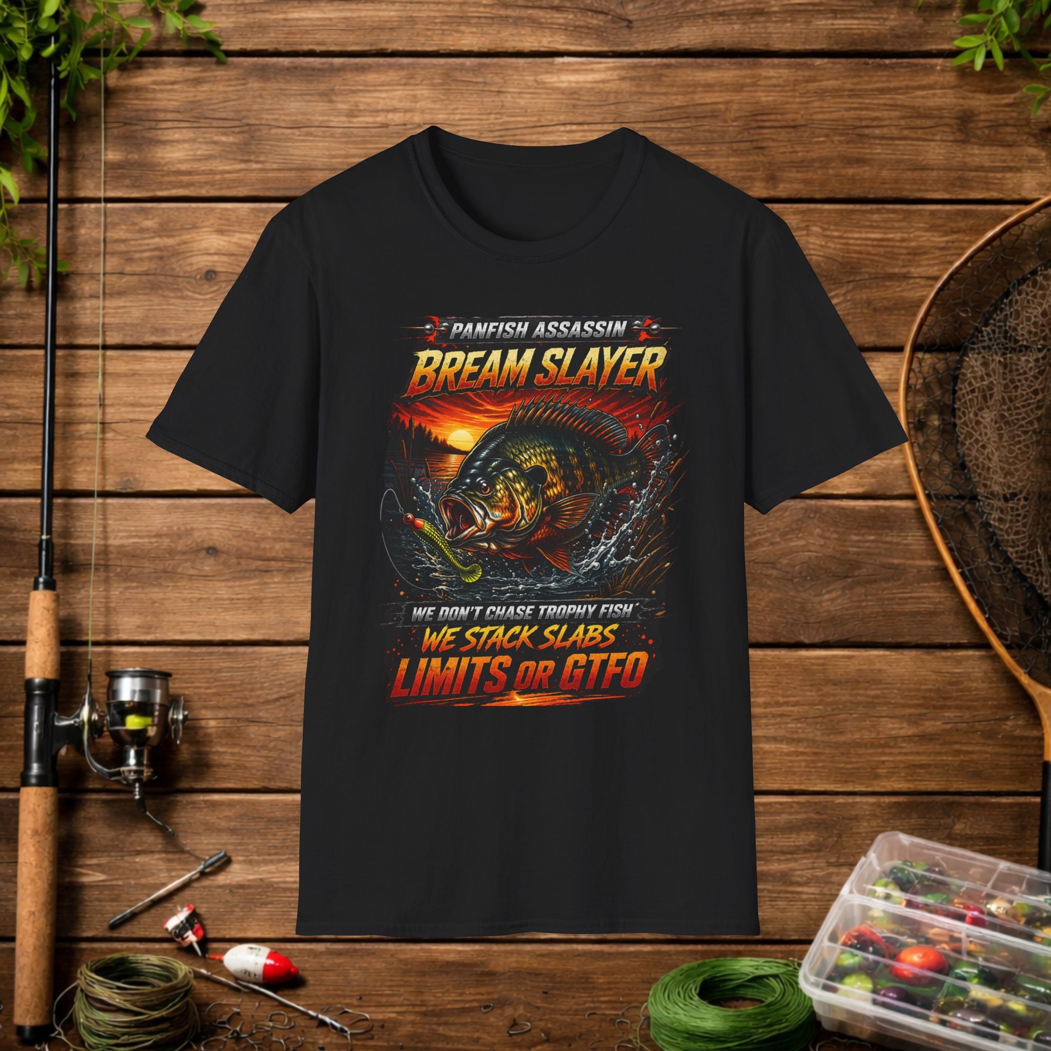 Bream Slayer Fishing Shirt – Panfish Assassin Tee – Funny Bream Fishing Shirt – Bluegill Angler Gift