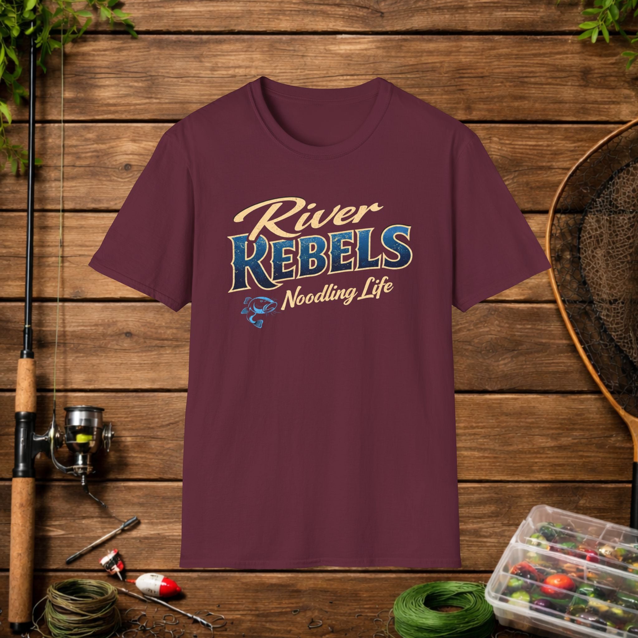 River Rebels Noodling Life Shirt – Catfish Noodling Tee – River Life Fishing Shirt – Southern Outdoor Apparel